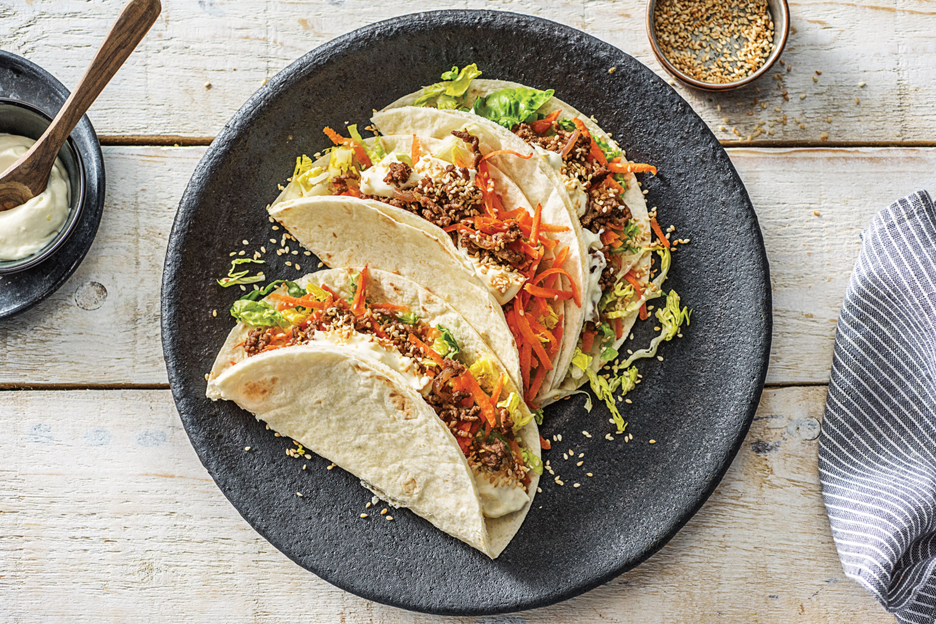 Asian-Style Beef & Chopped Salad Tacos