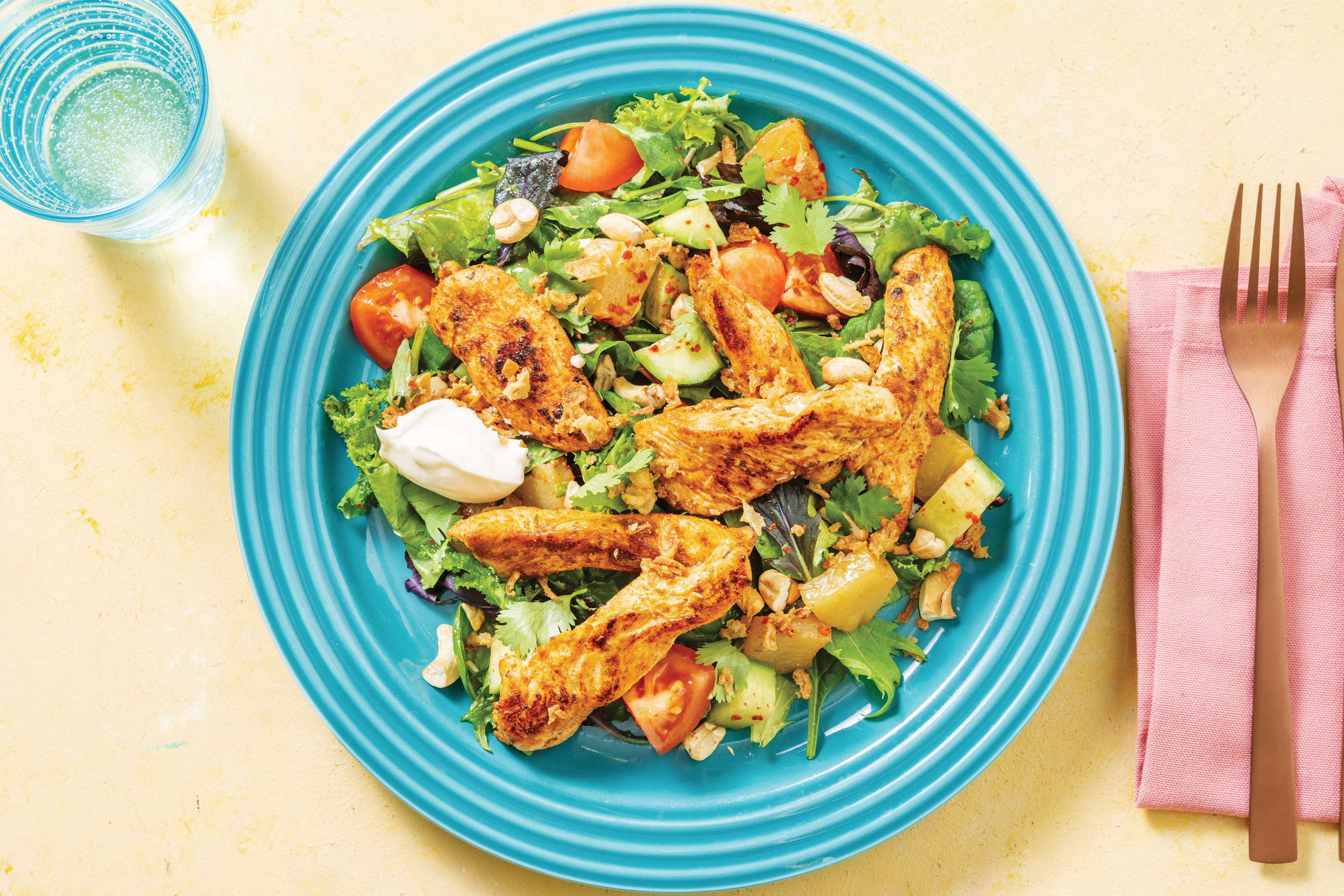 Asian-Style Chicken & Pineapple Salad with Cashews