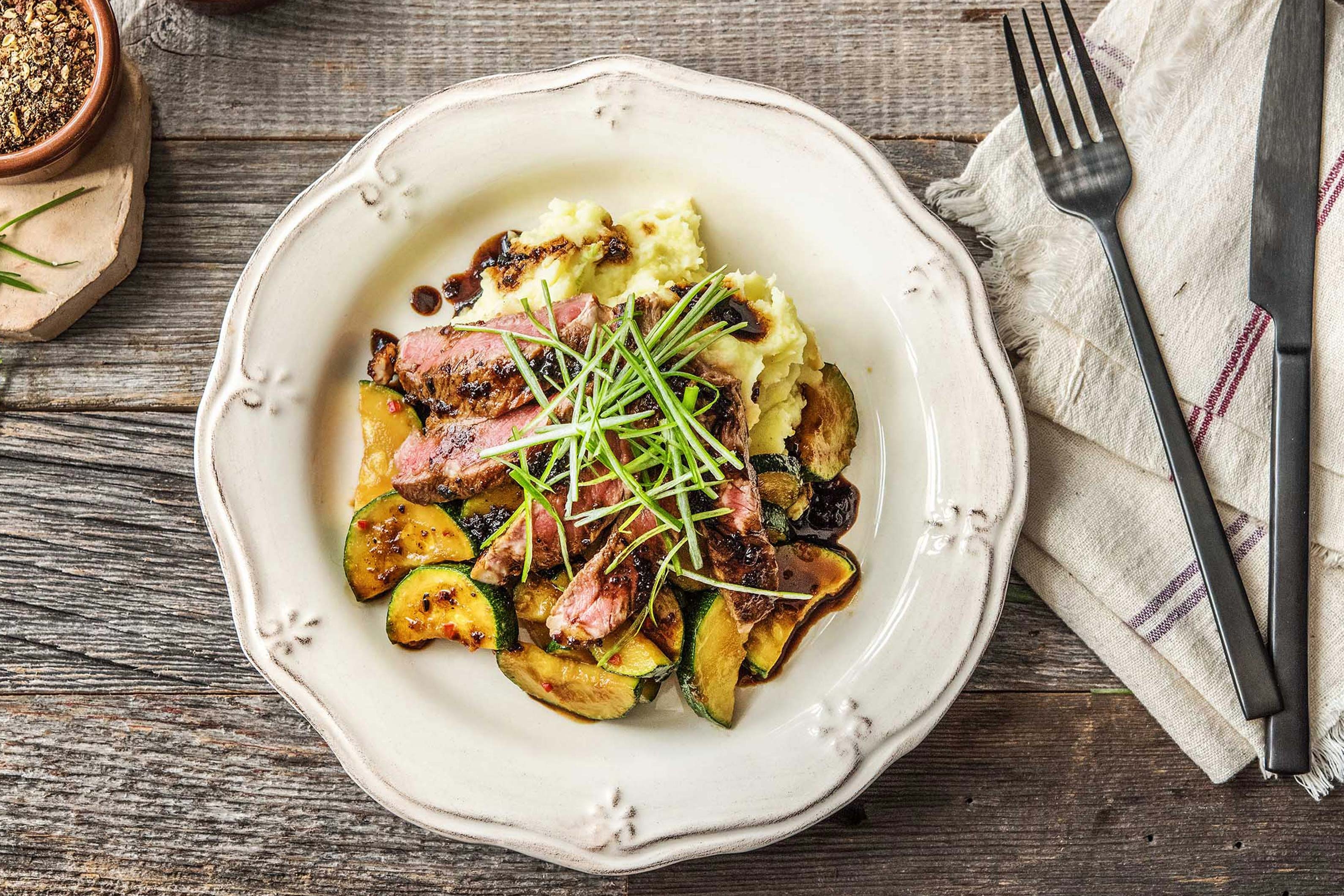 Asiatisch marinierte Rinds-Huftsteaks