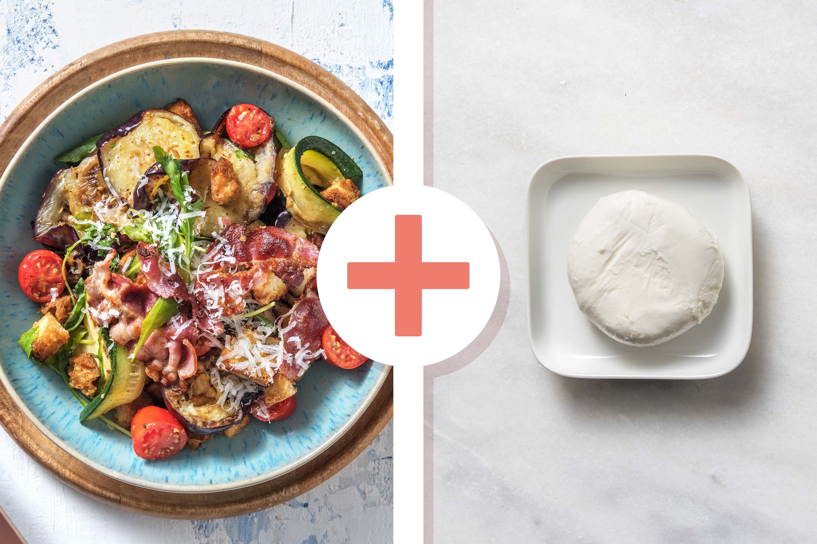 Aubergine Parmigiana Salad and Mozzarella