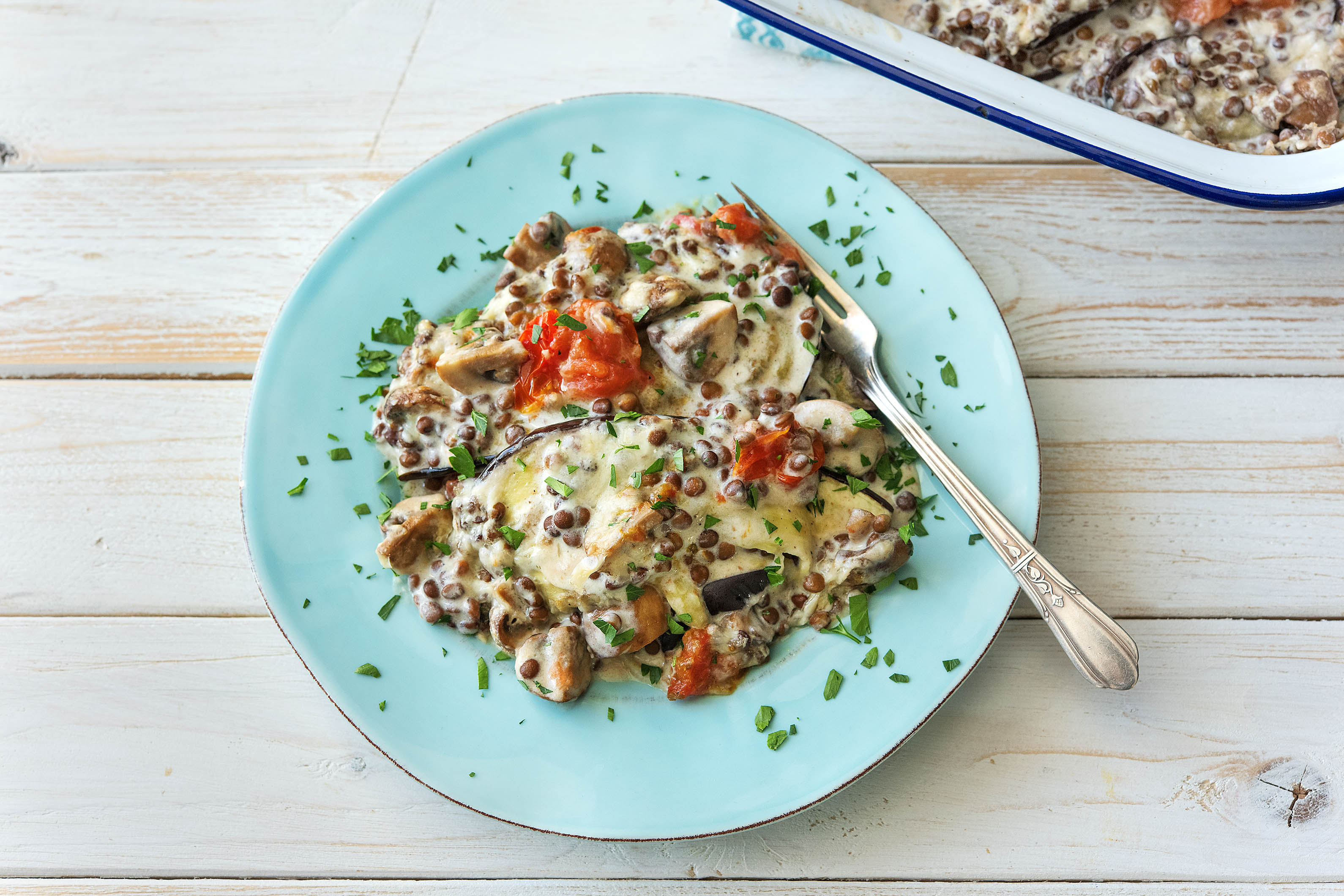 Auberginen-Linsen-Auflauf