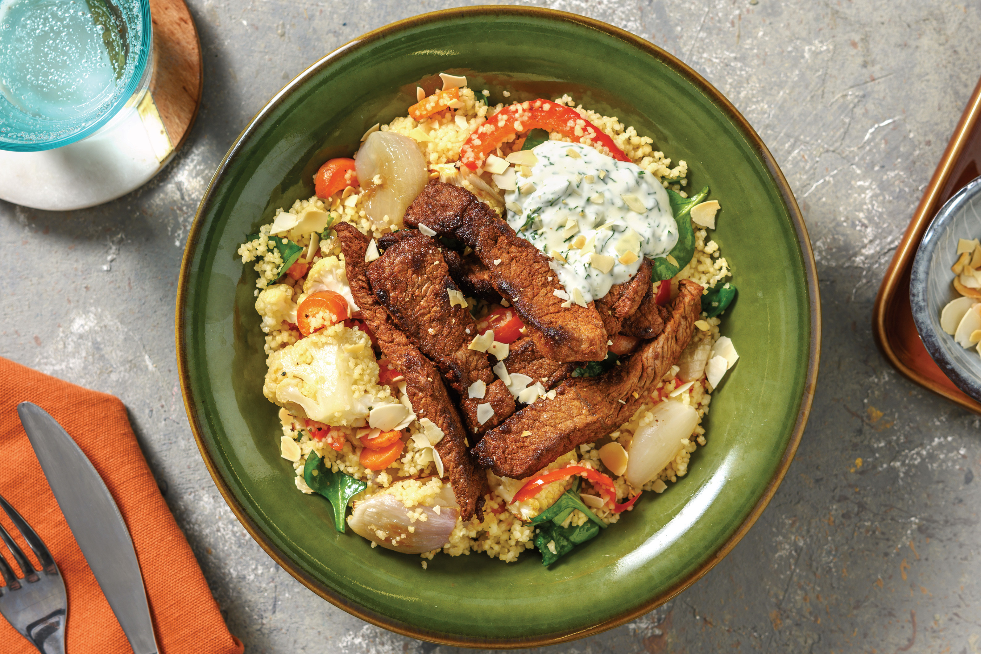 Quick Beef & Roast Veggie Couscous