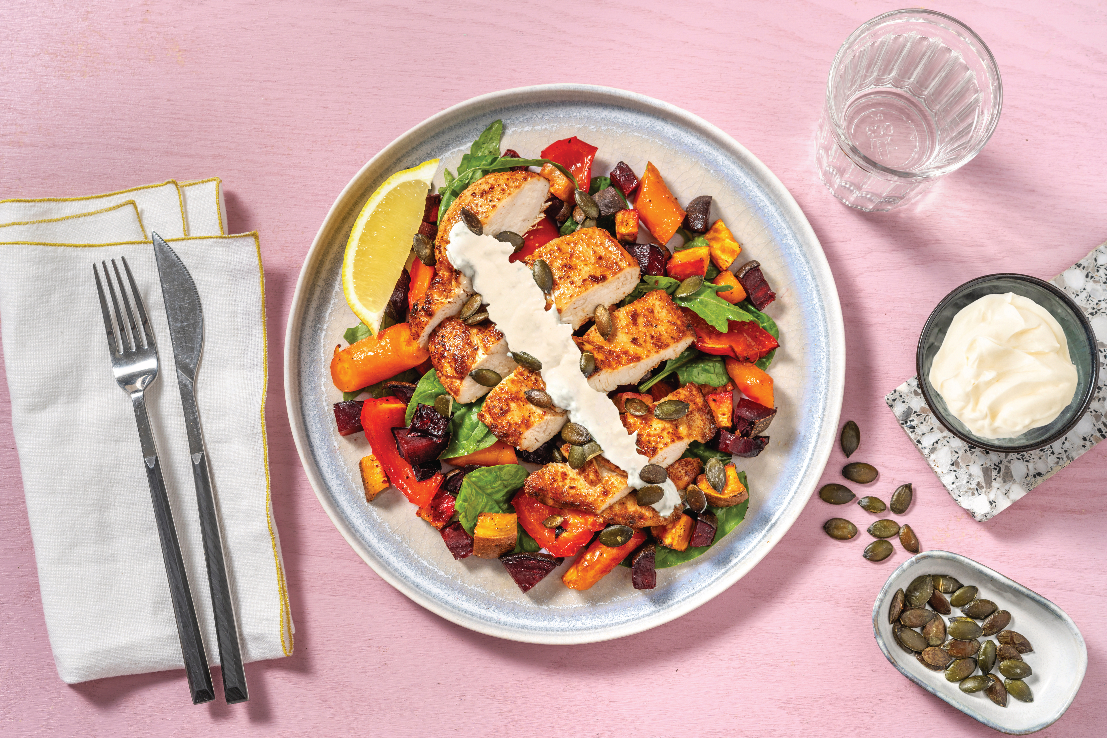Aussie Chicken & Roast Veggie Salad