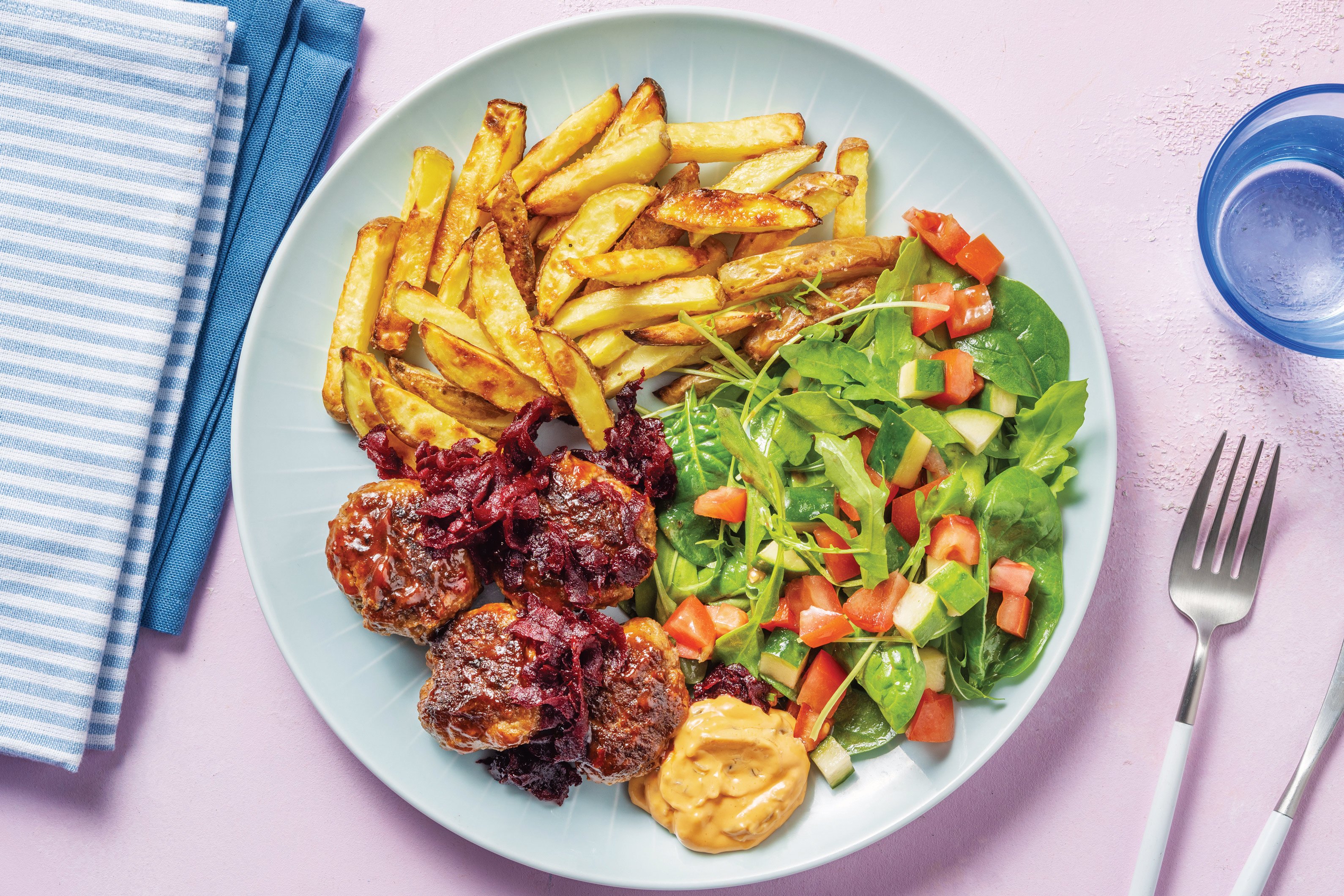 Aussie-Spiced Beef Rissoles & Fries