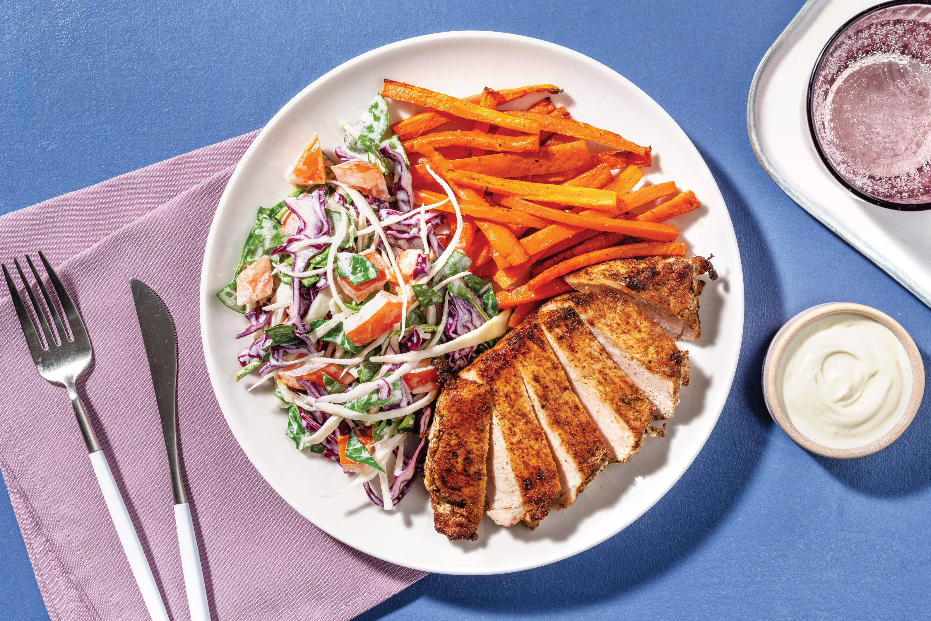Aussie-Spiced Pork & Creamy Slaw
