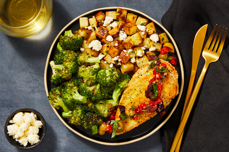 SuperQuick Roasted Organic Chicken Breast and Herby Relish