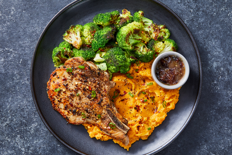 Seared Pork Chops and Cranberry Jus