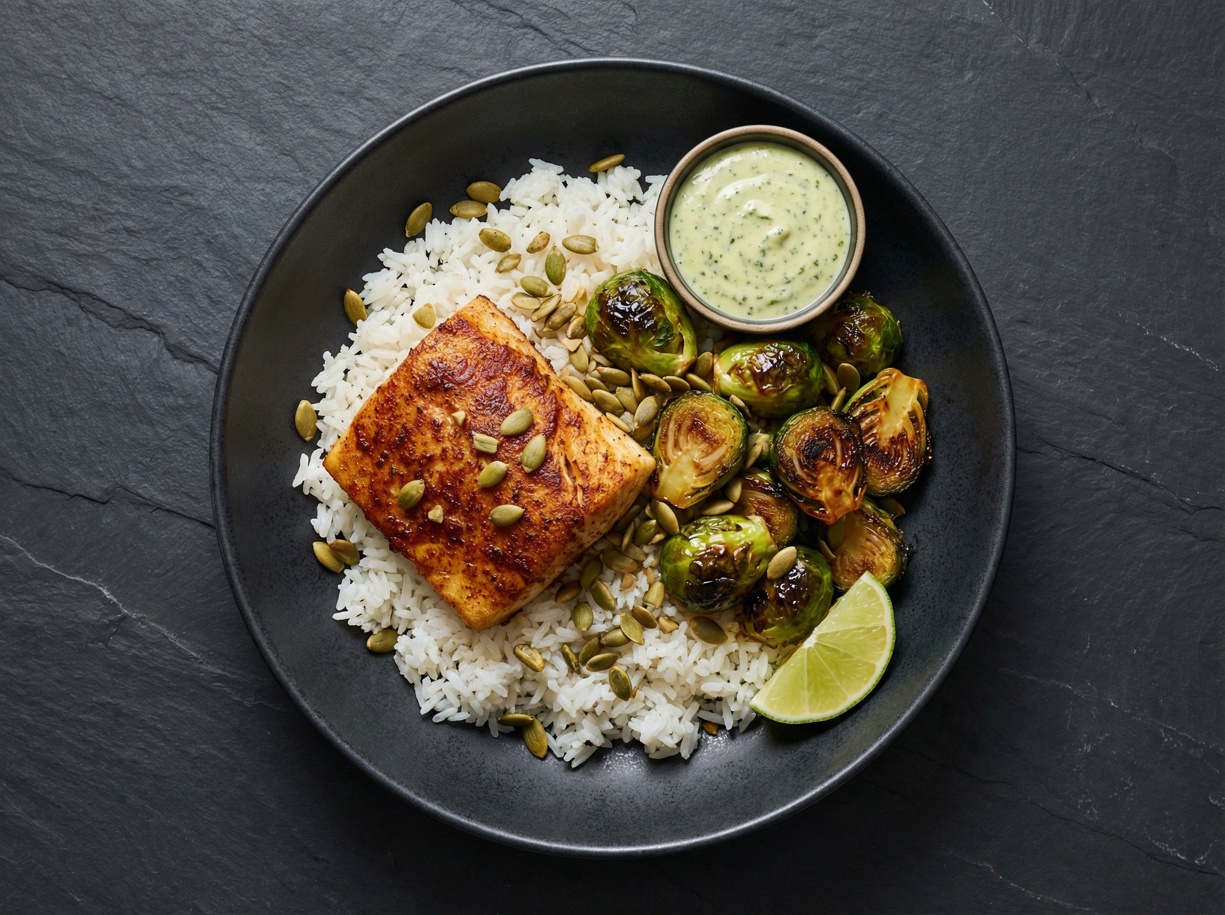 Peruvian-Style Cod & Honey-Lime Brussels Sprouts
