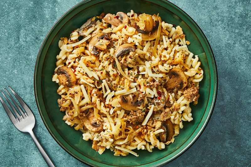 French Onion-Style Beef and Pork Pasta