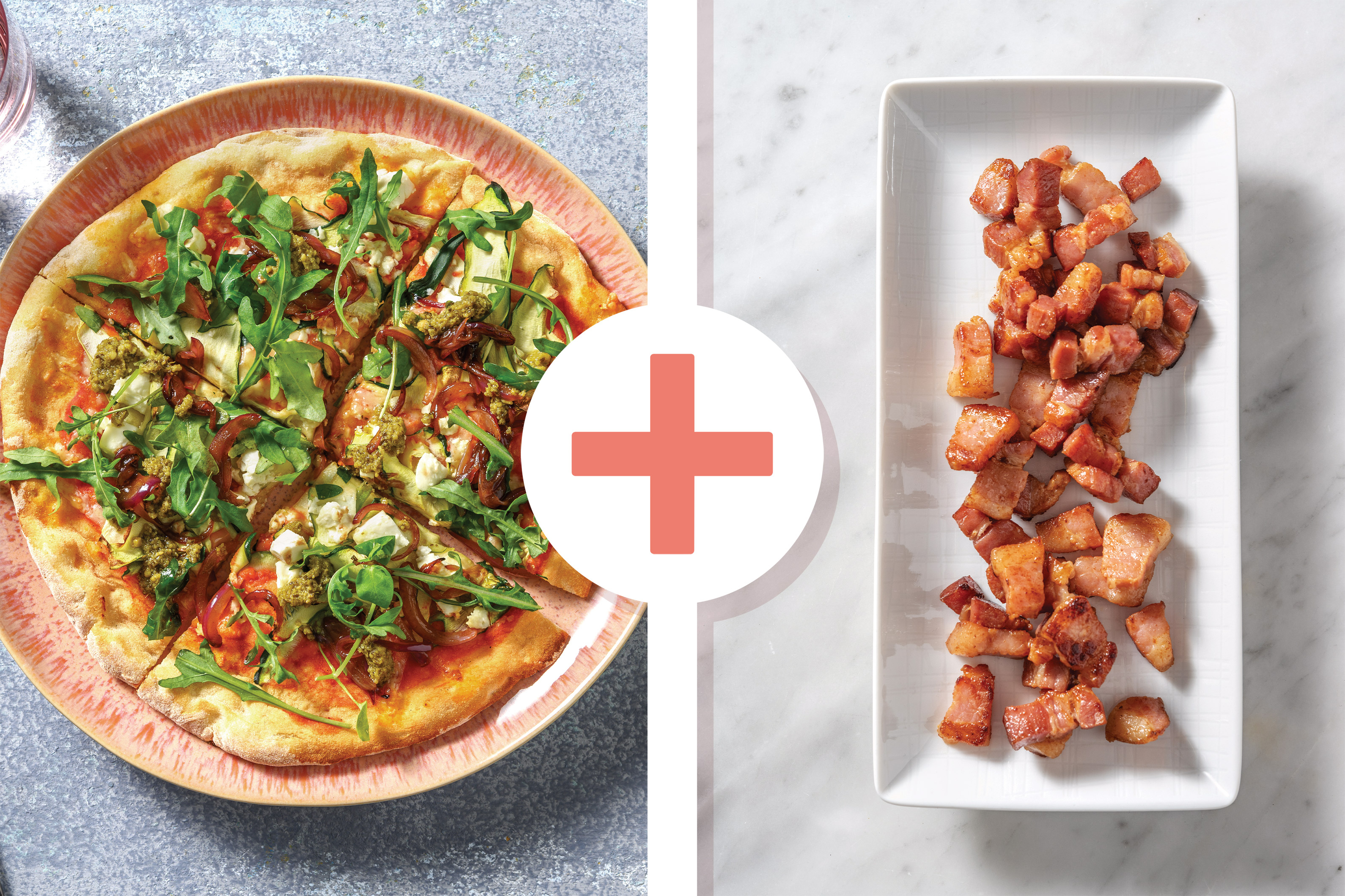 Quick Bacon, Cheddar & Fetta Pizza