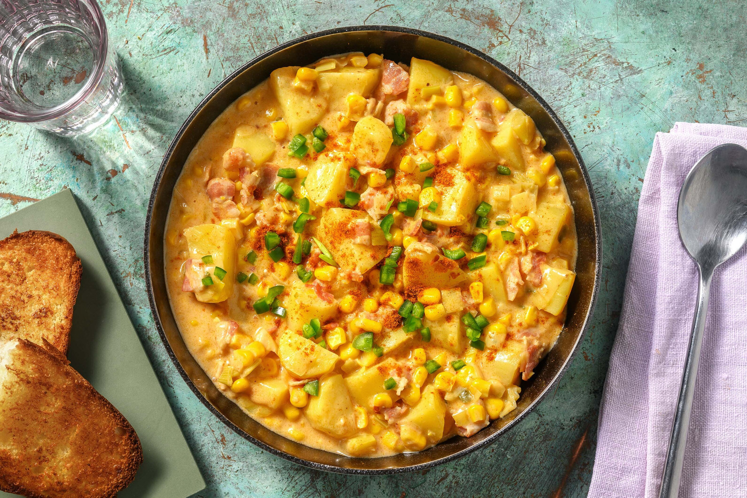 Chaudrée de maïs et bacon