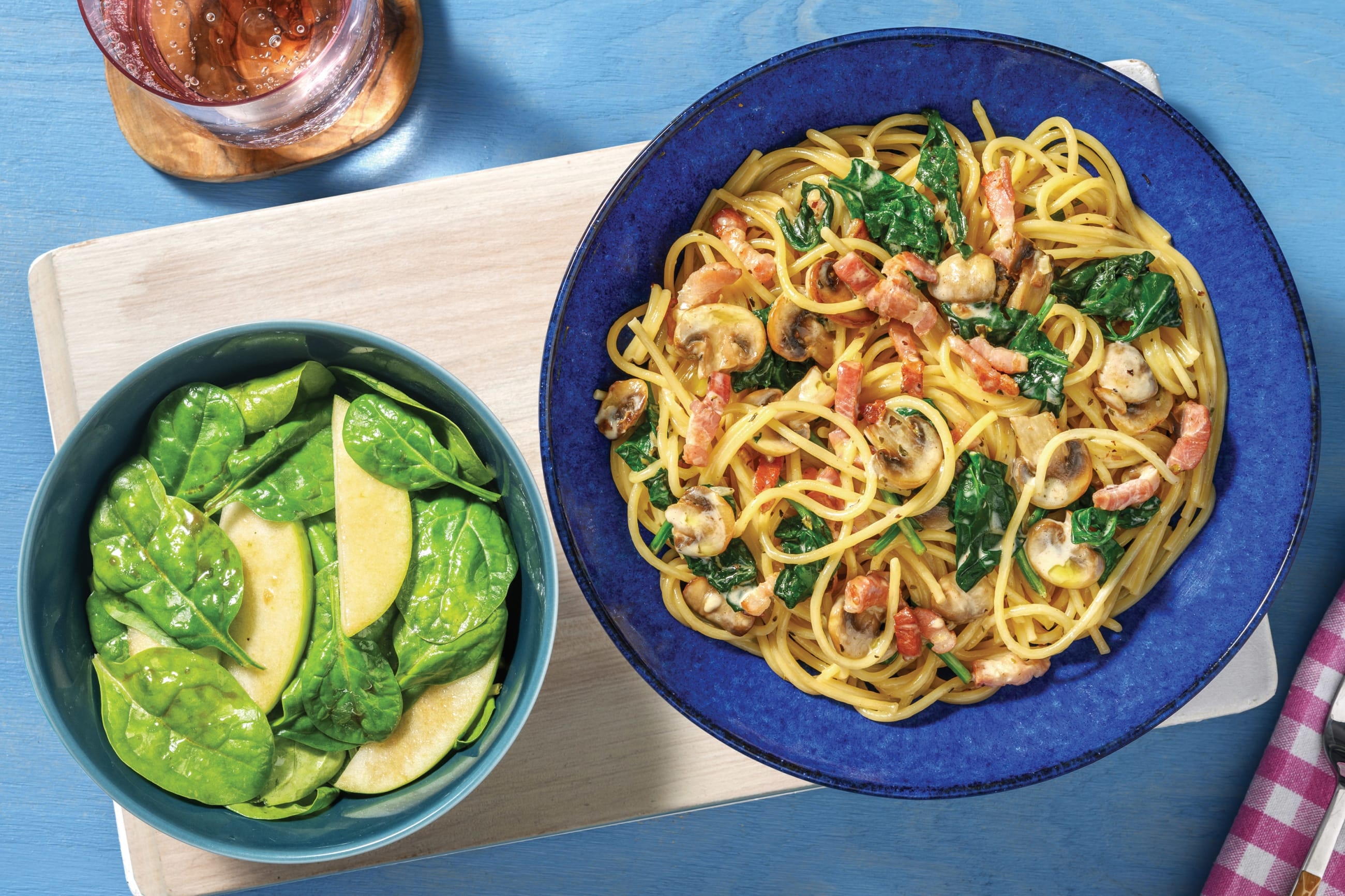 Creamy Bacon, Mushroom & Extra Cheese Spaghetti