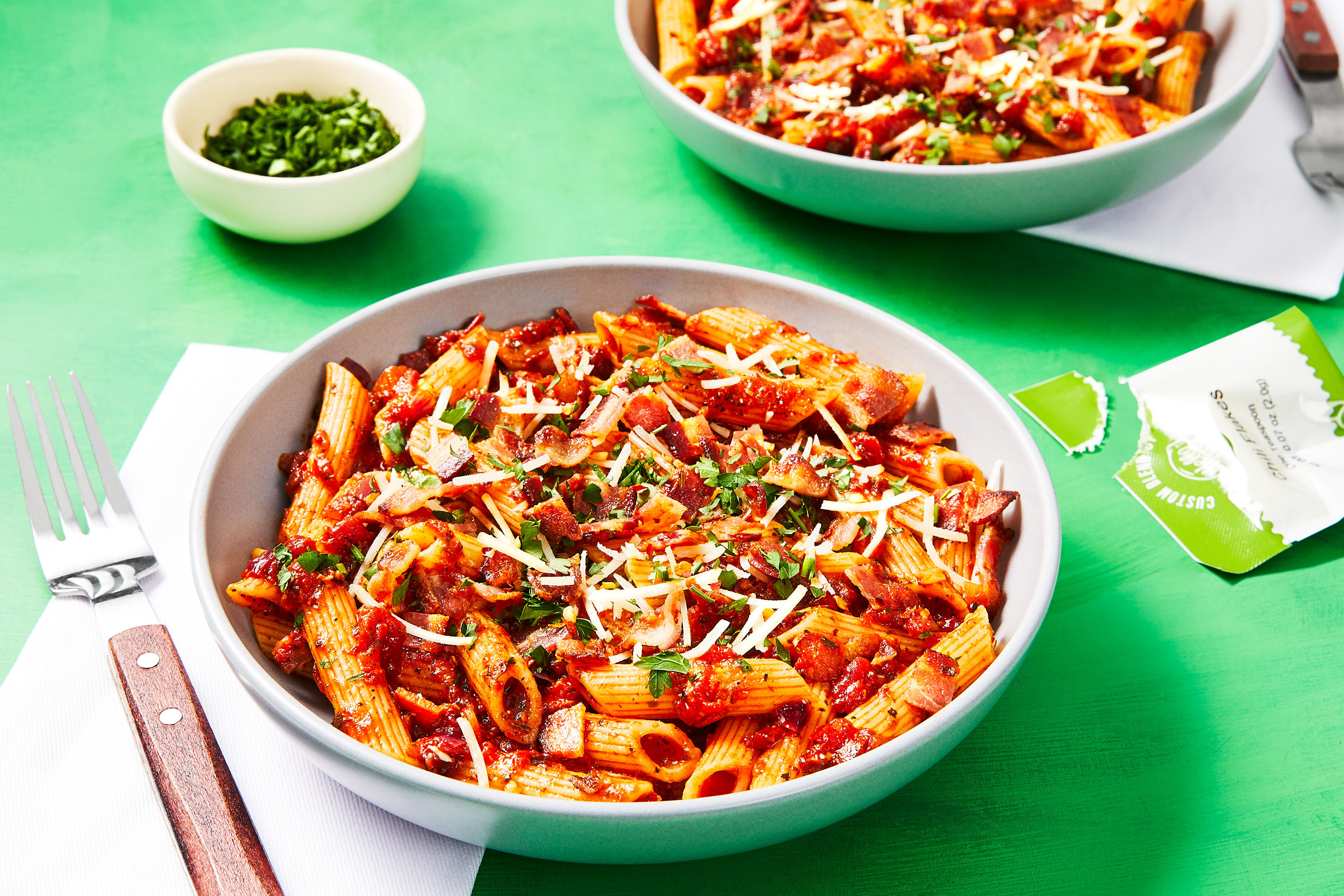 Bacon Penne Arrabiata