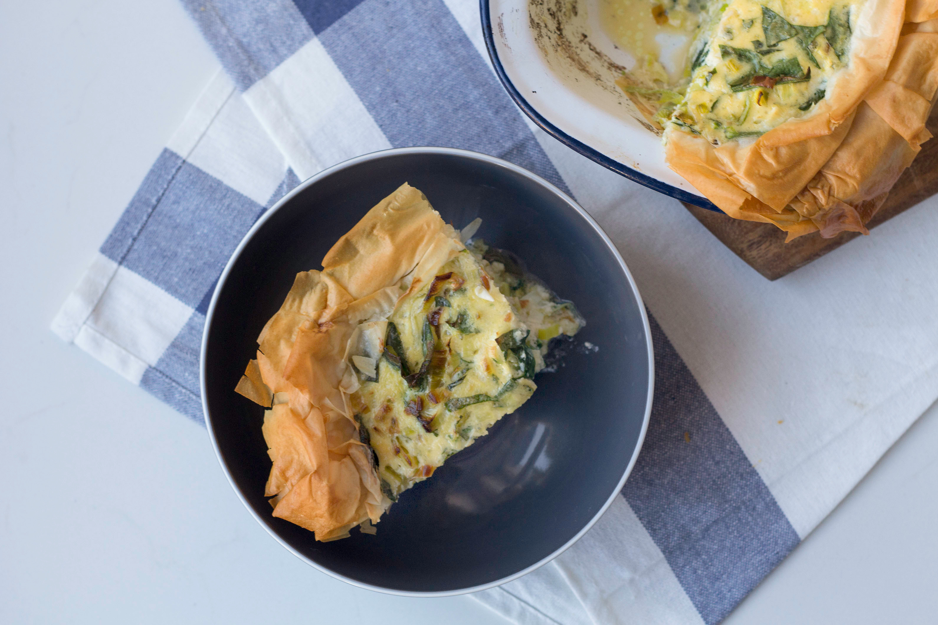 Bacon, Silverbeet & Ricotta Filo Tart