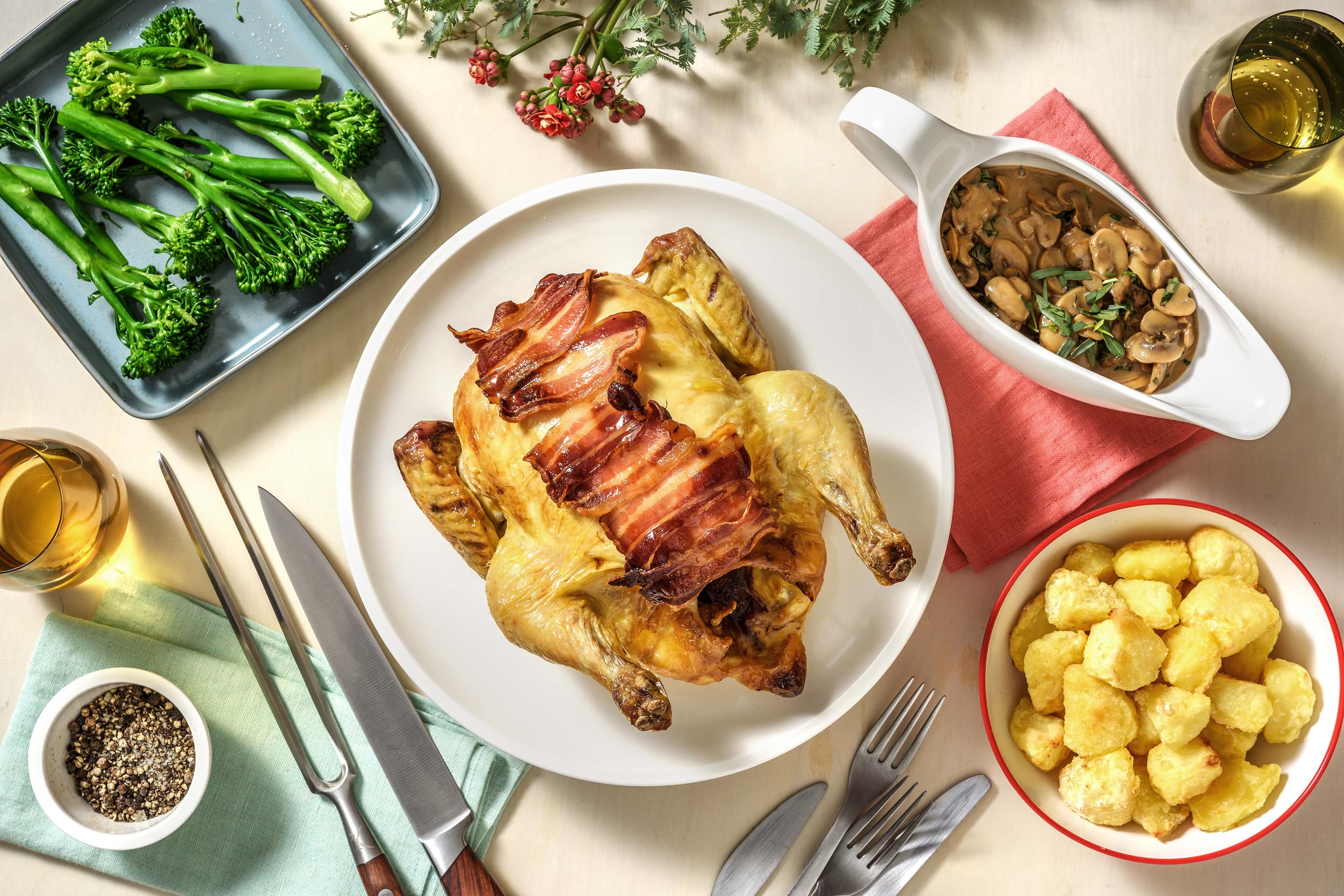 Bacon Wrapped Roast Chicken