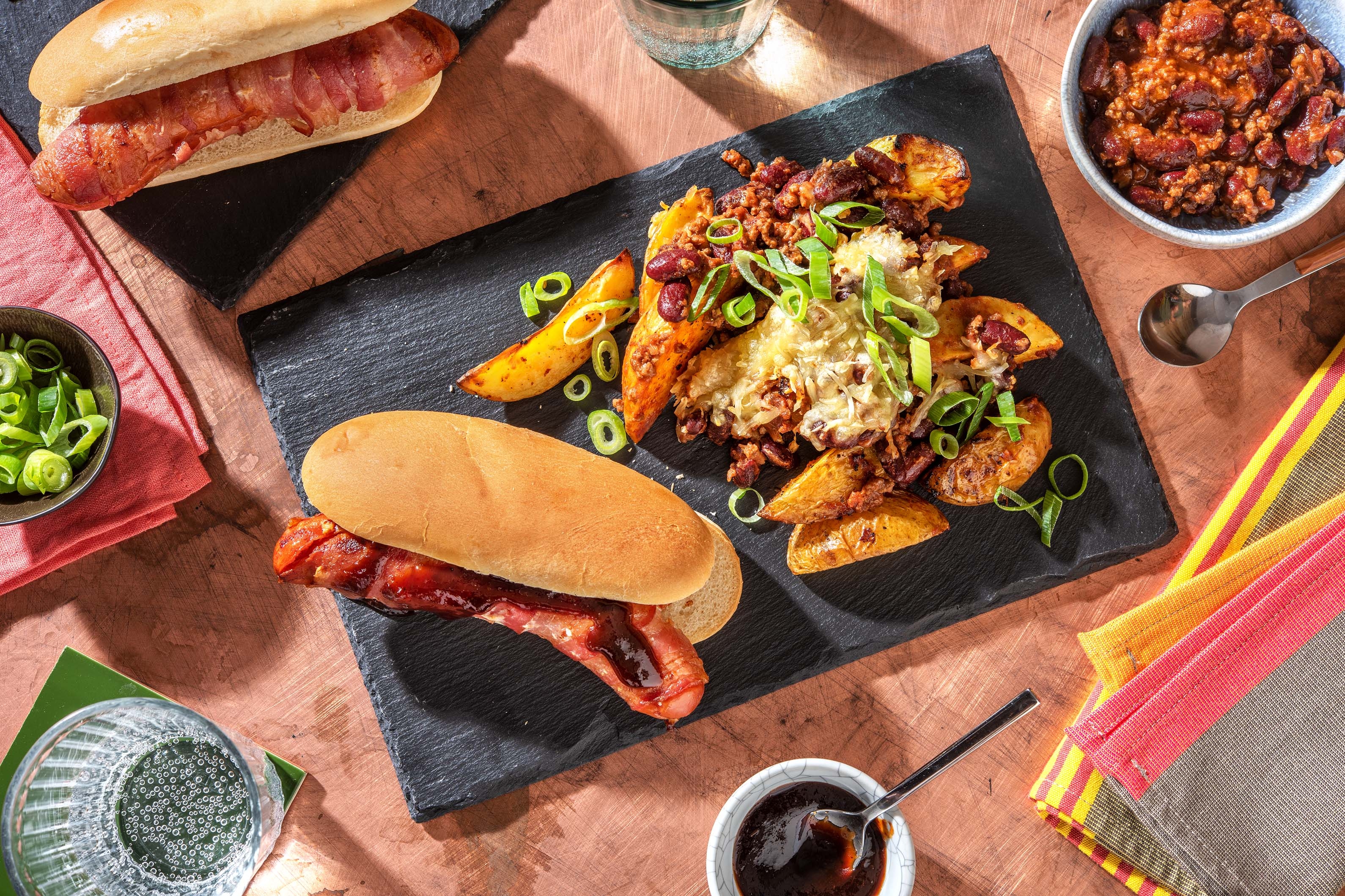 BBQ Bacon Wrapped Sausage Bap