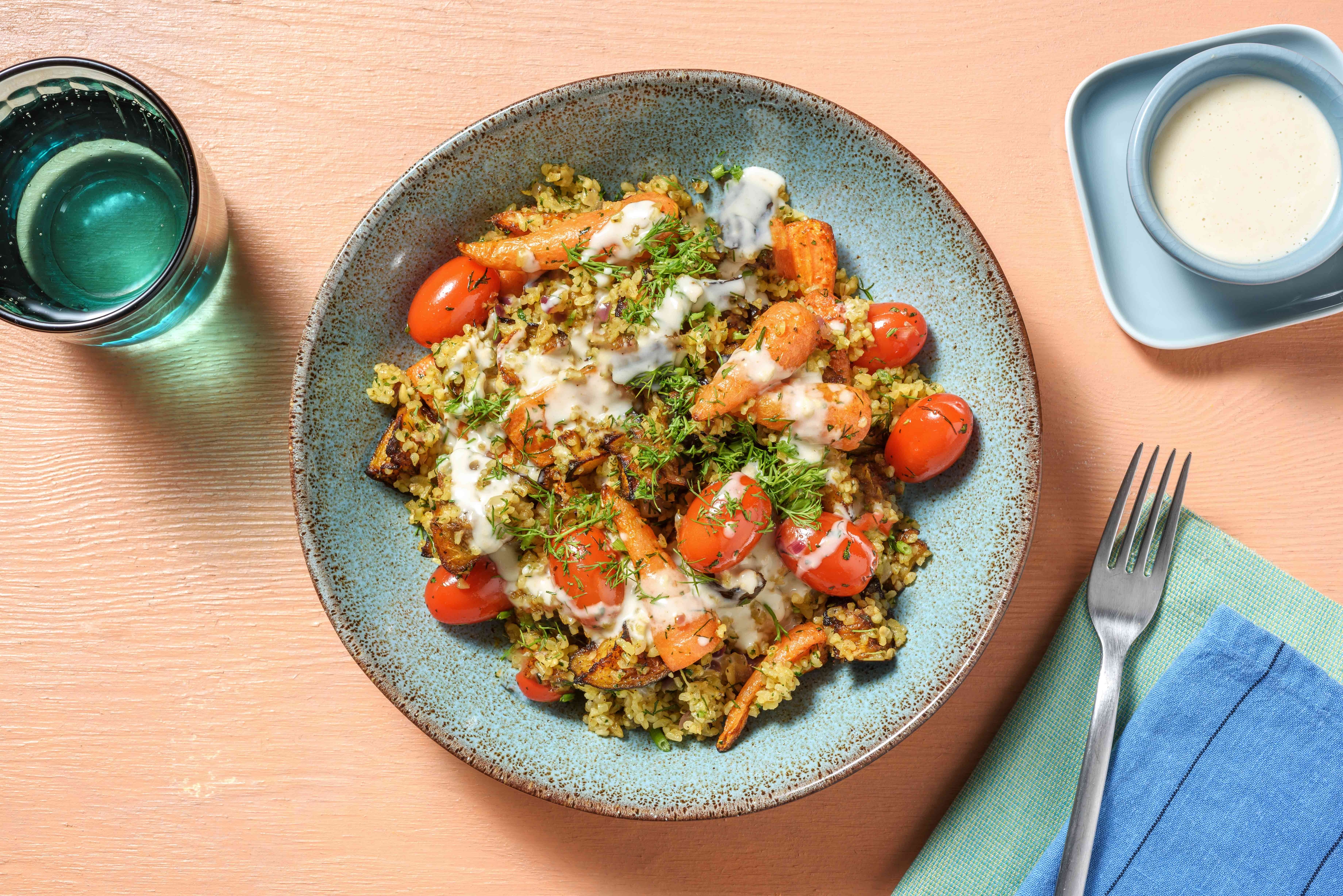 Baharat Roasted Chantenay Carrot and Sweet Potato Salad
