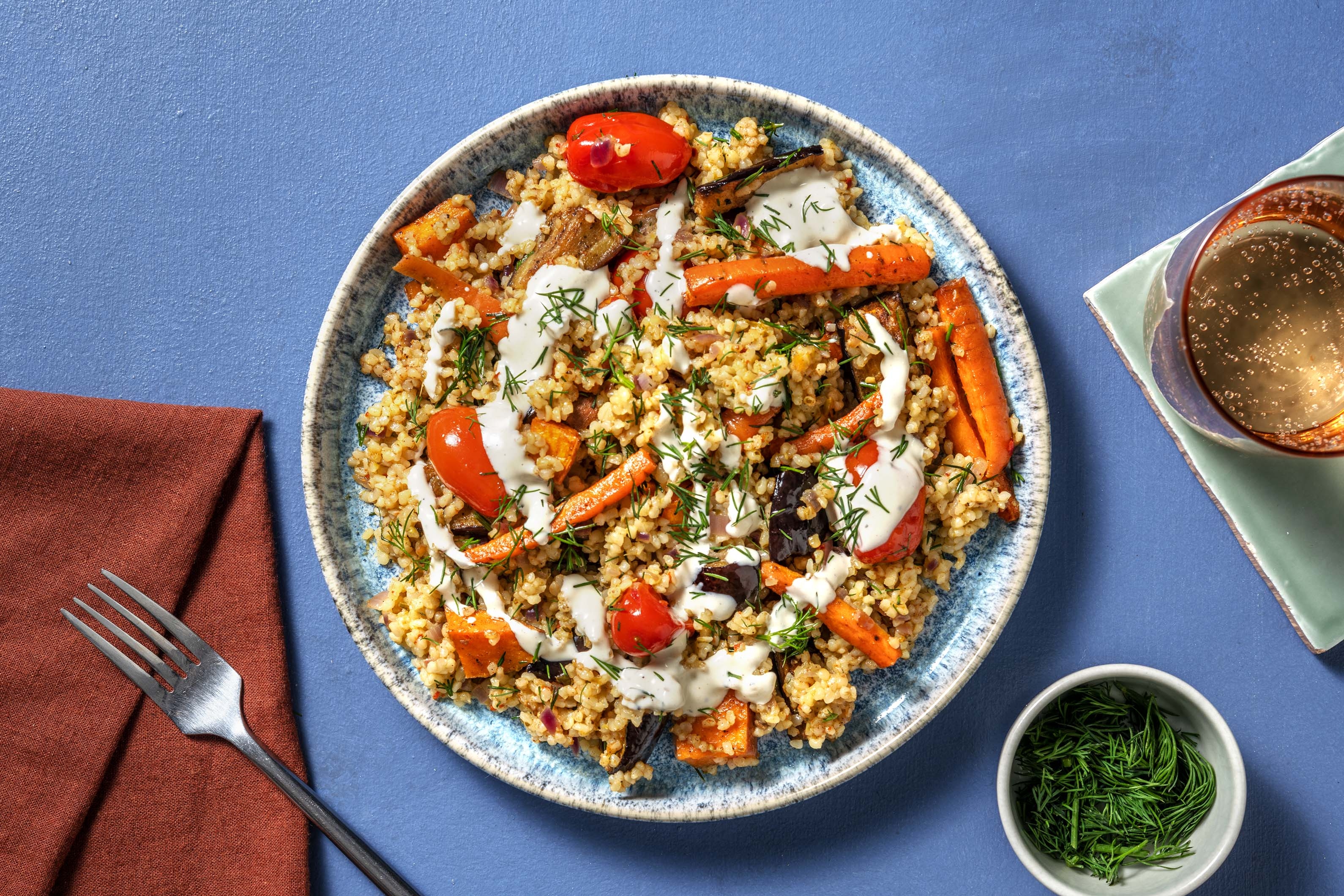 Baharat Roasted Root Veg and Aubergine