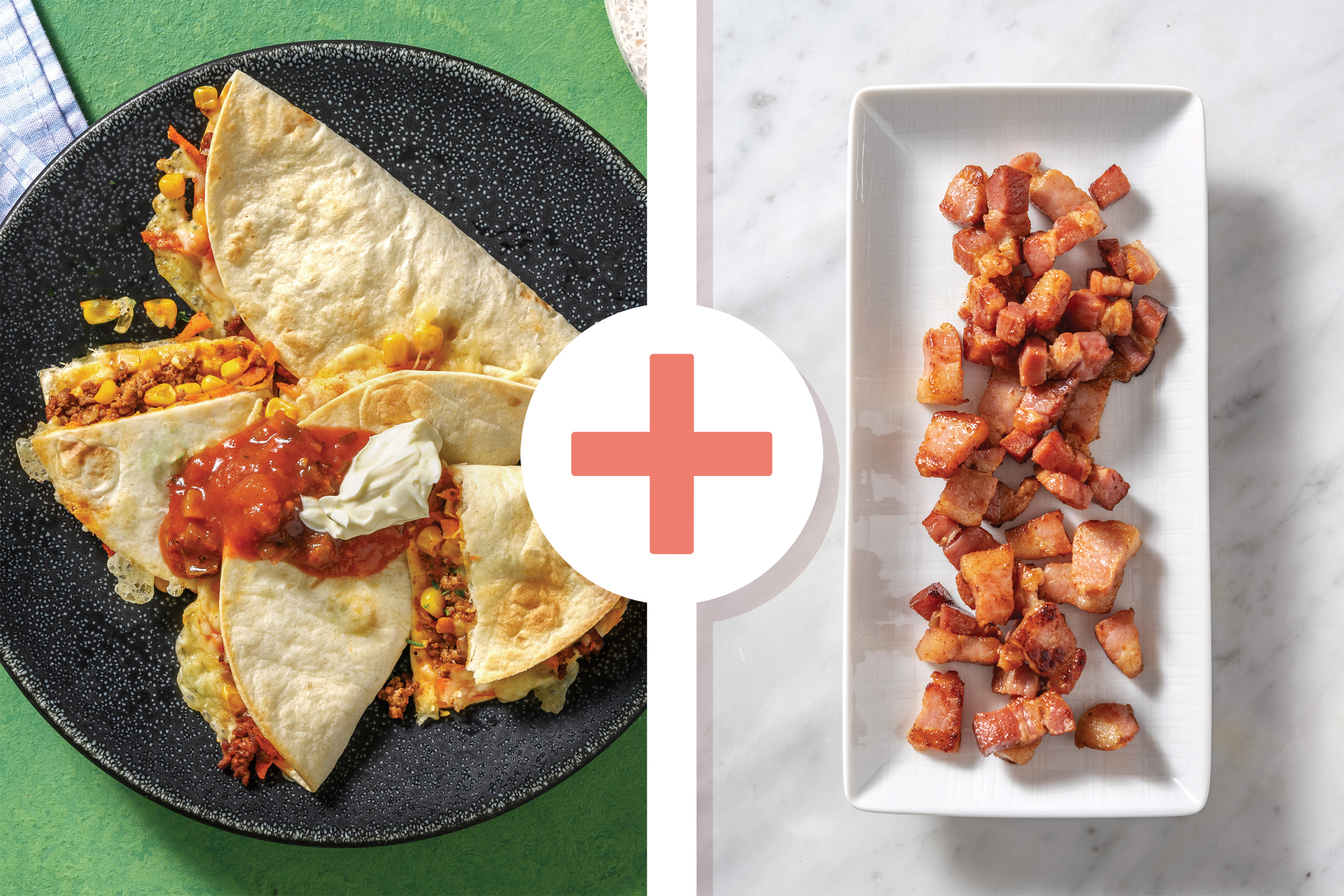 Baked Beef & Bacon Quesadillas