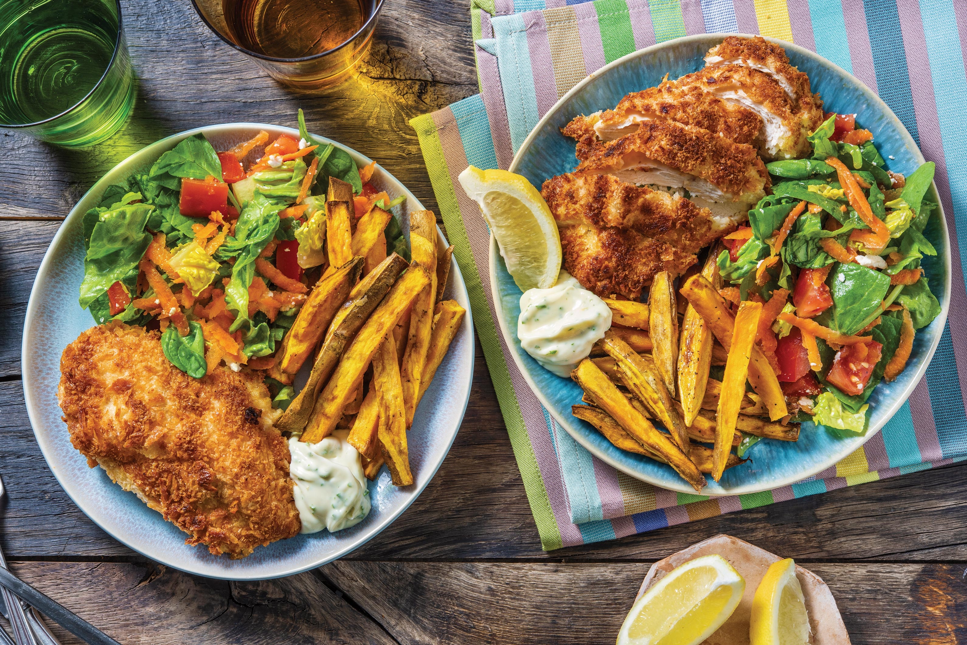 Baked Chicken Kievs & Potato Fries