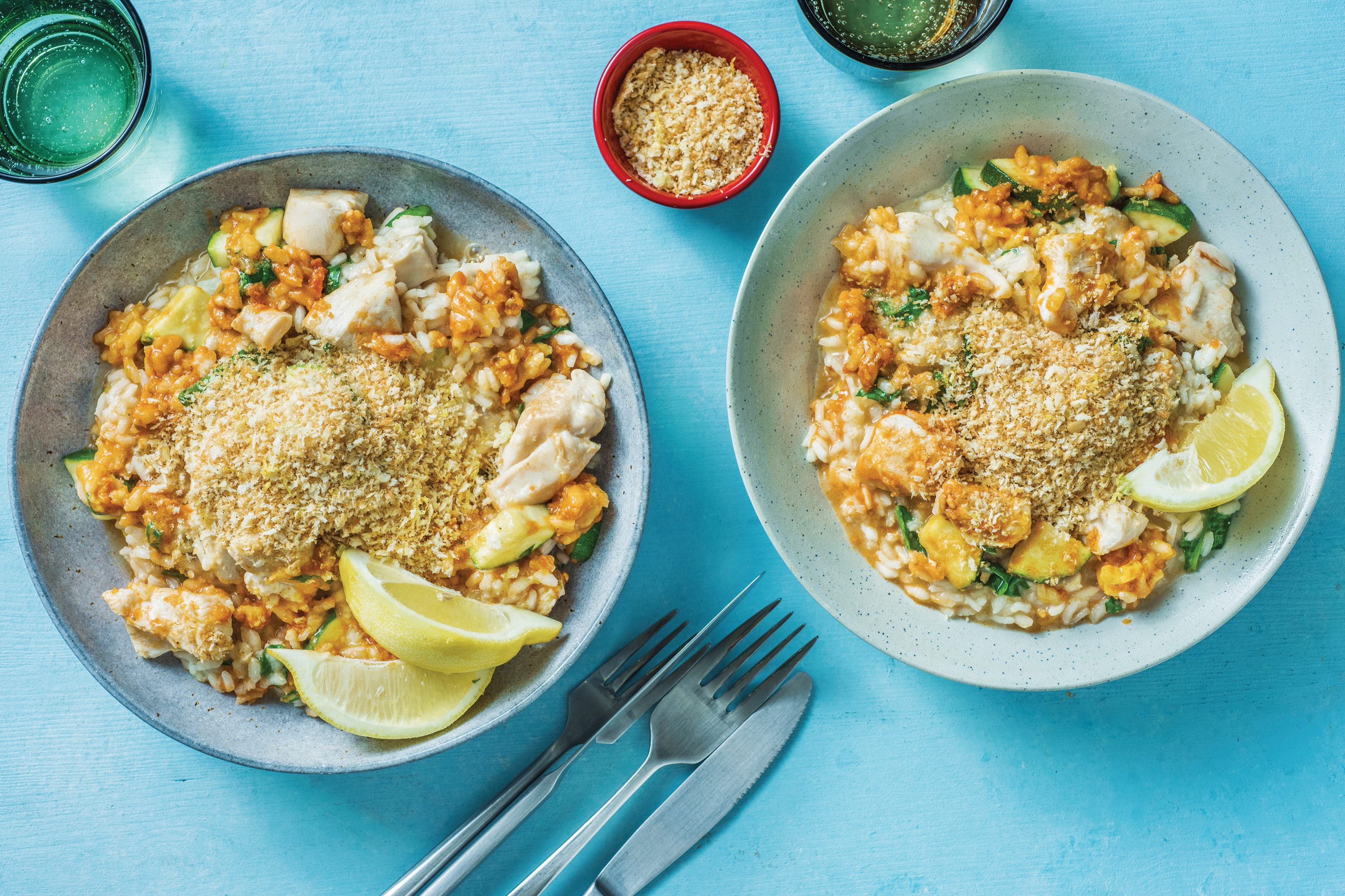 Baked Chicken & Red Pesto Risotto