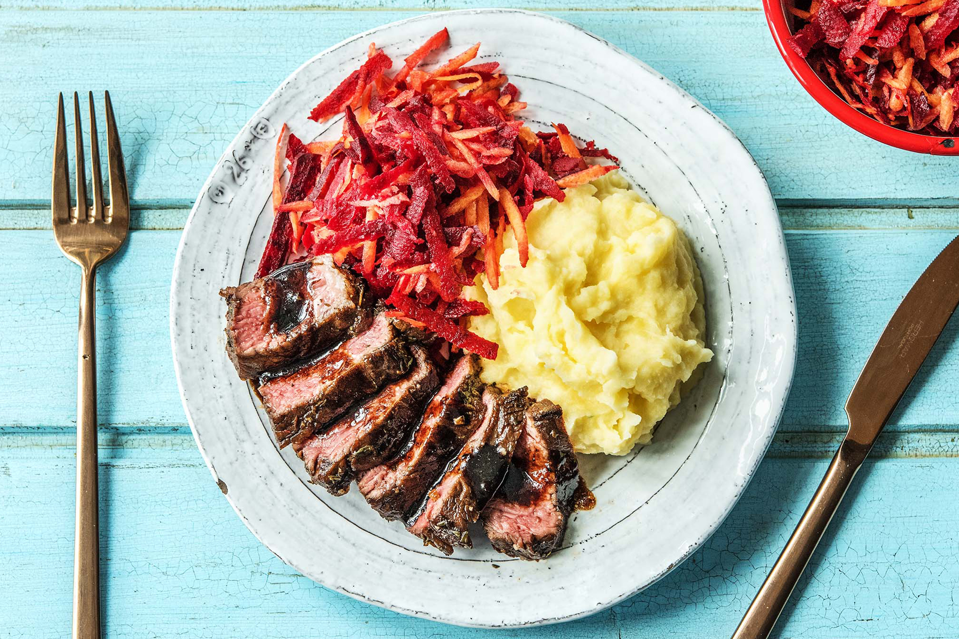 Balsamic Beef & Parsley Mash