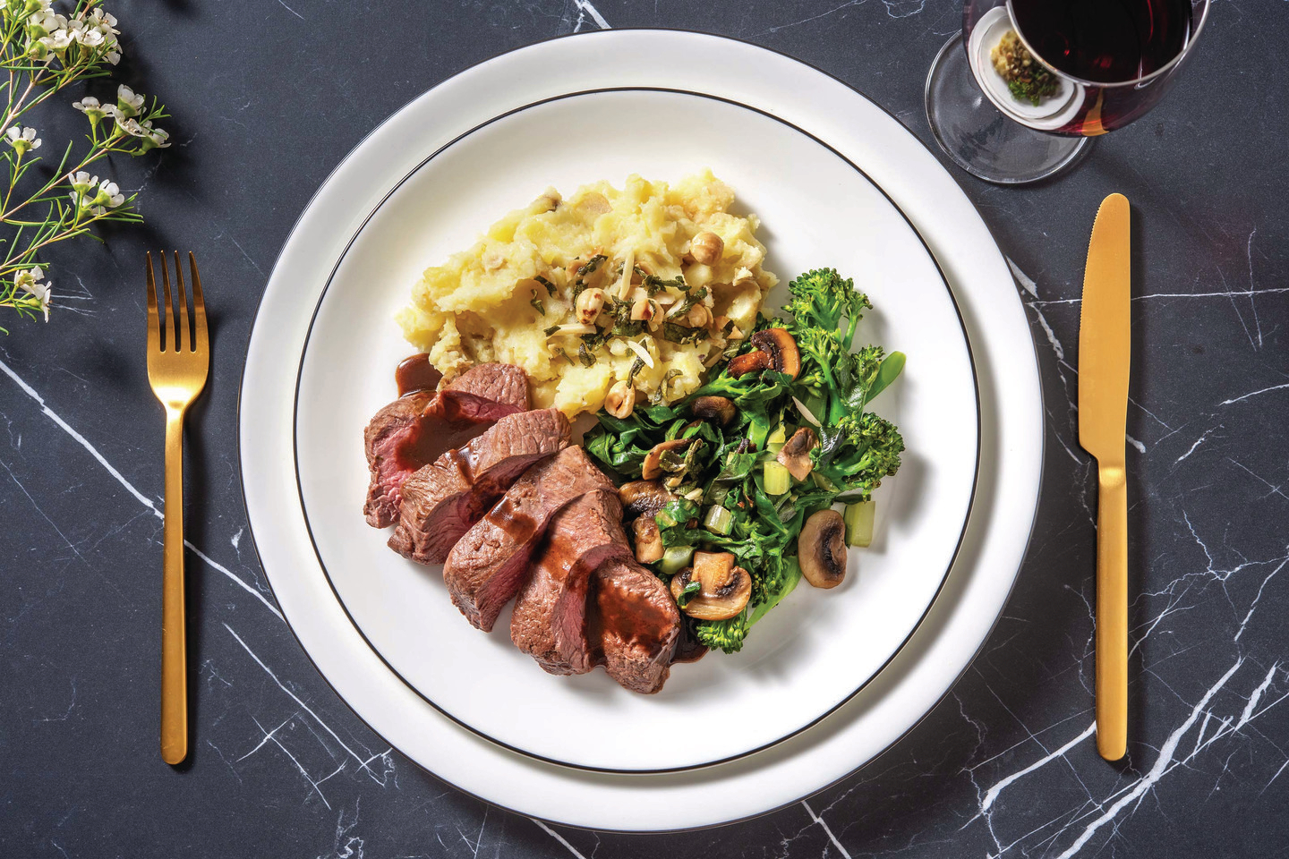 Balsamic-Glazed Venison Steak & Parsnip Mash