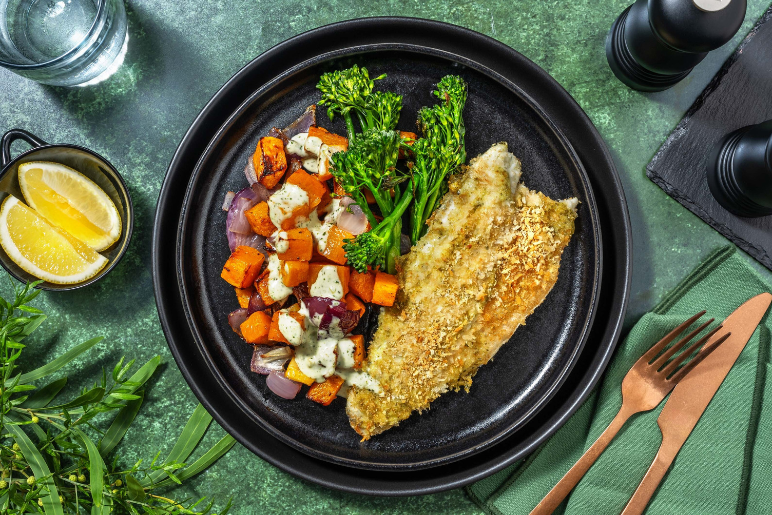 Bar en croûte de panko