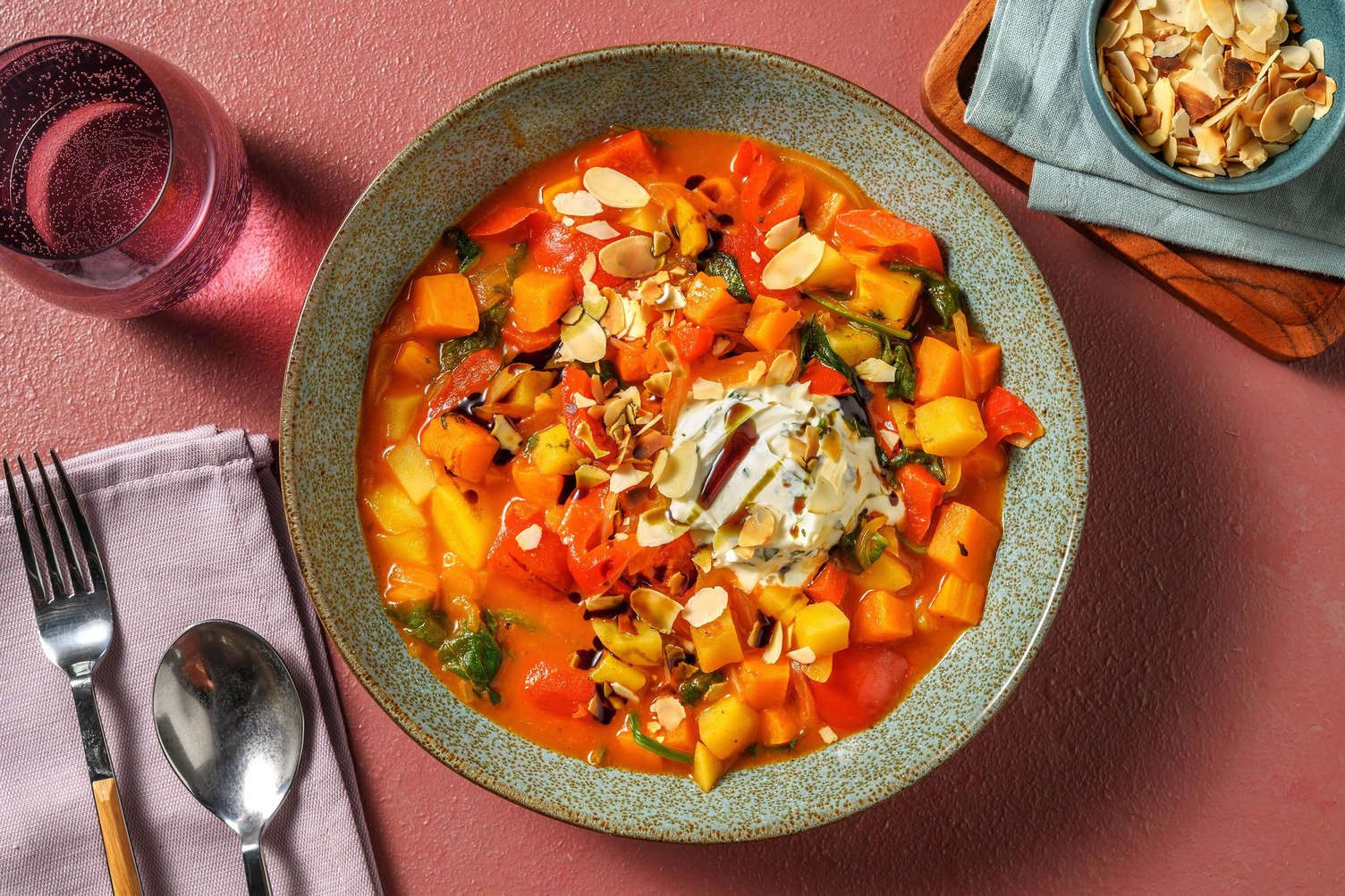 Süsskartoffeleintopf mit Peperoni