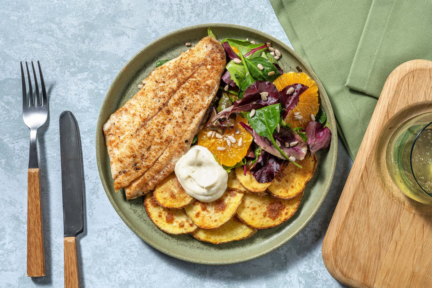 Pan-Seared Barramundi and Zesty Garlic Drizzle