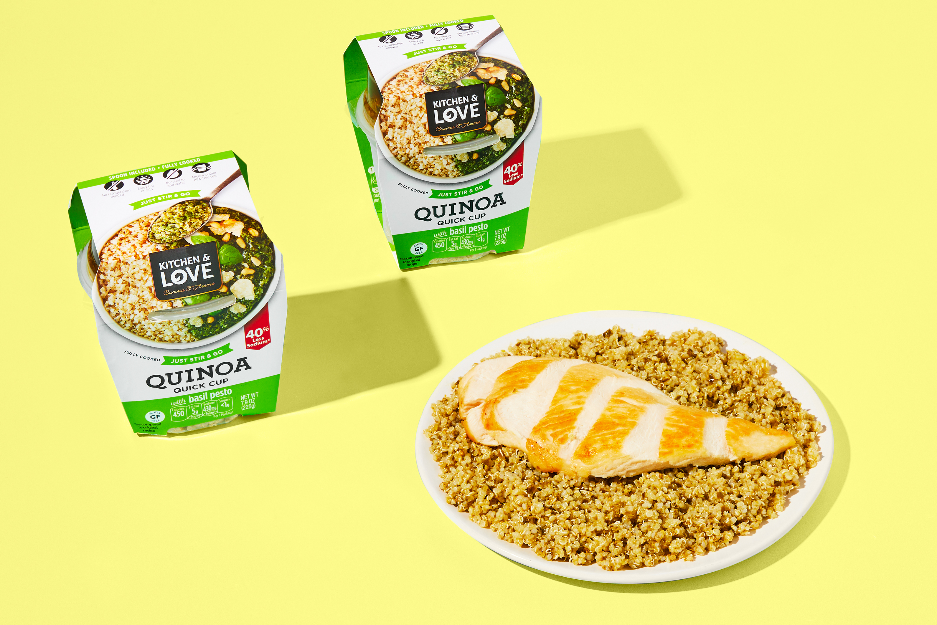 Basil Pesto Quinoa with Fully Cooked Chicken