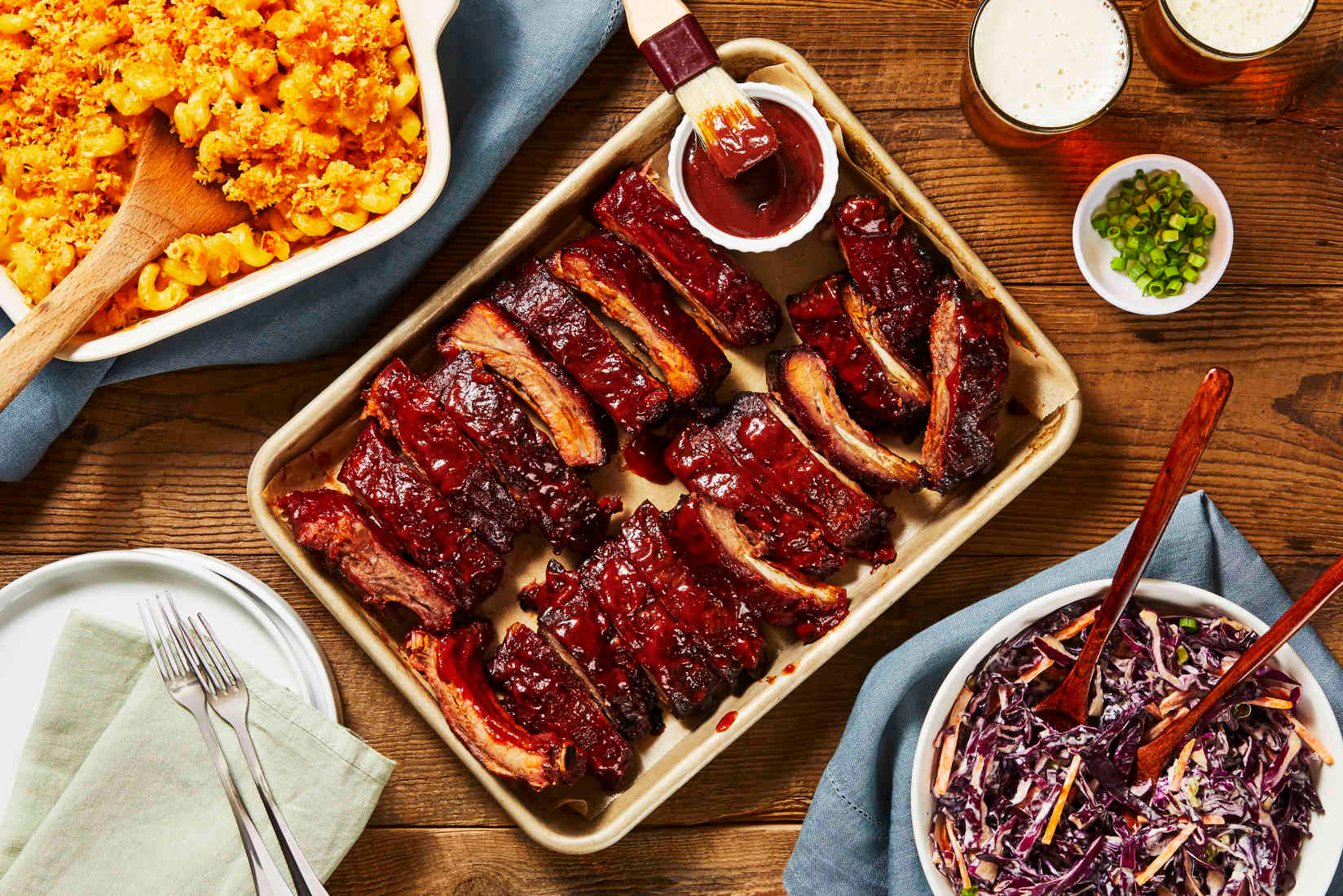Grilled Hot-BBQ Ribs and Corn