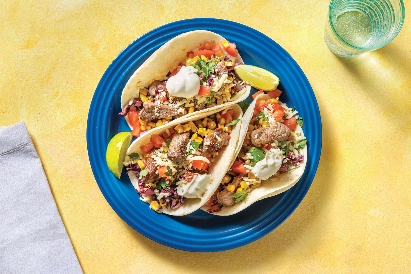 BBQ Beef Tacos with Slaw & Sour Cream