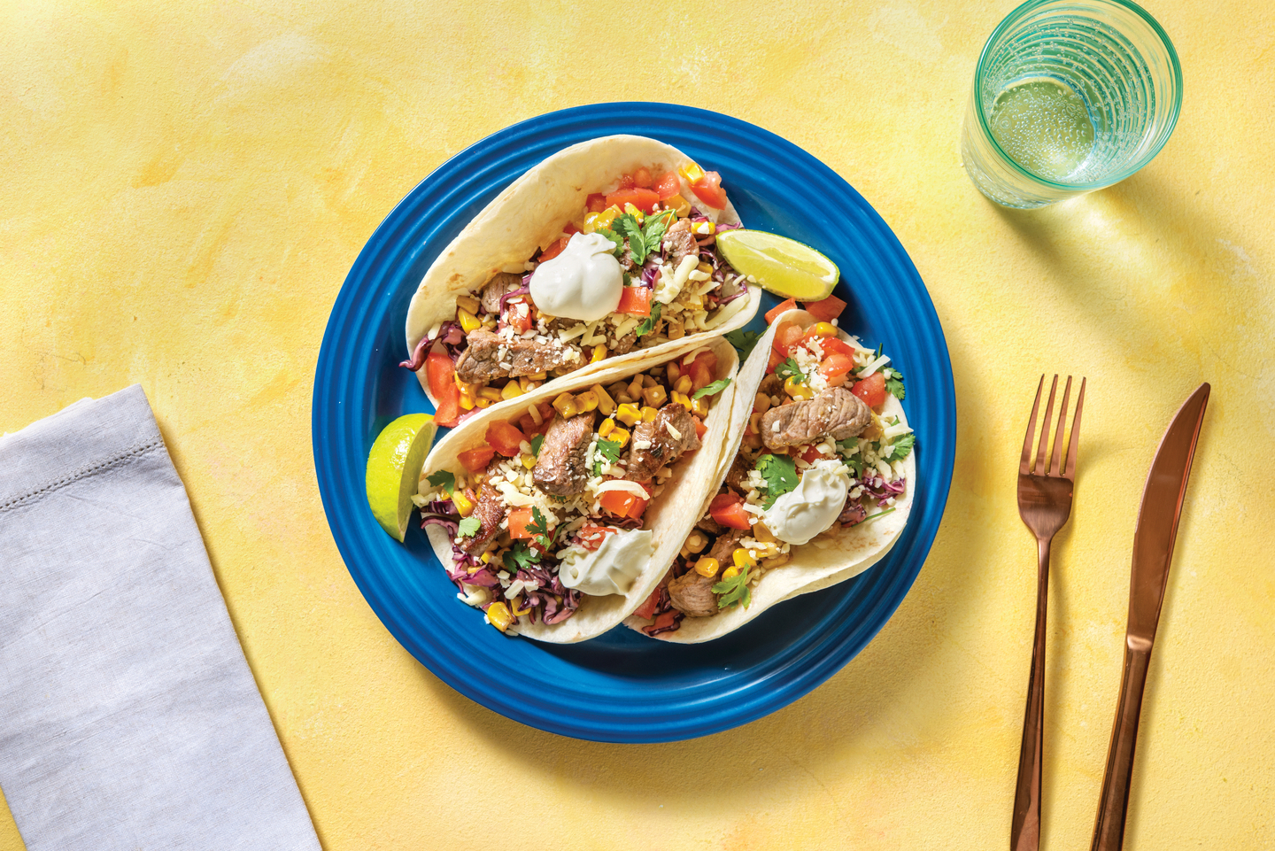 BBQ Beef Tacos with Slaw & Sour Cream