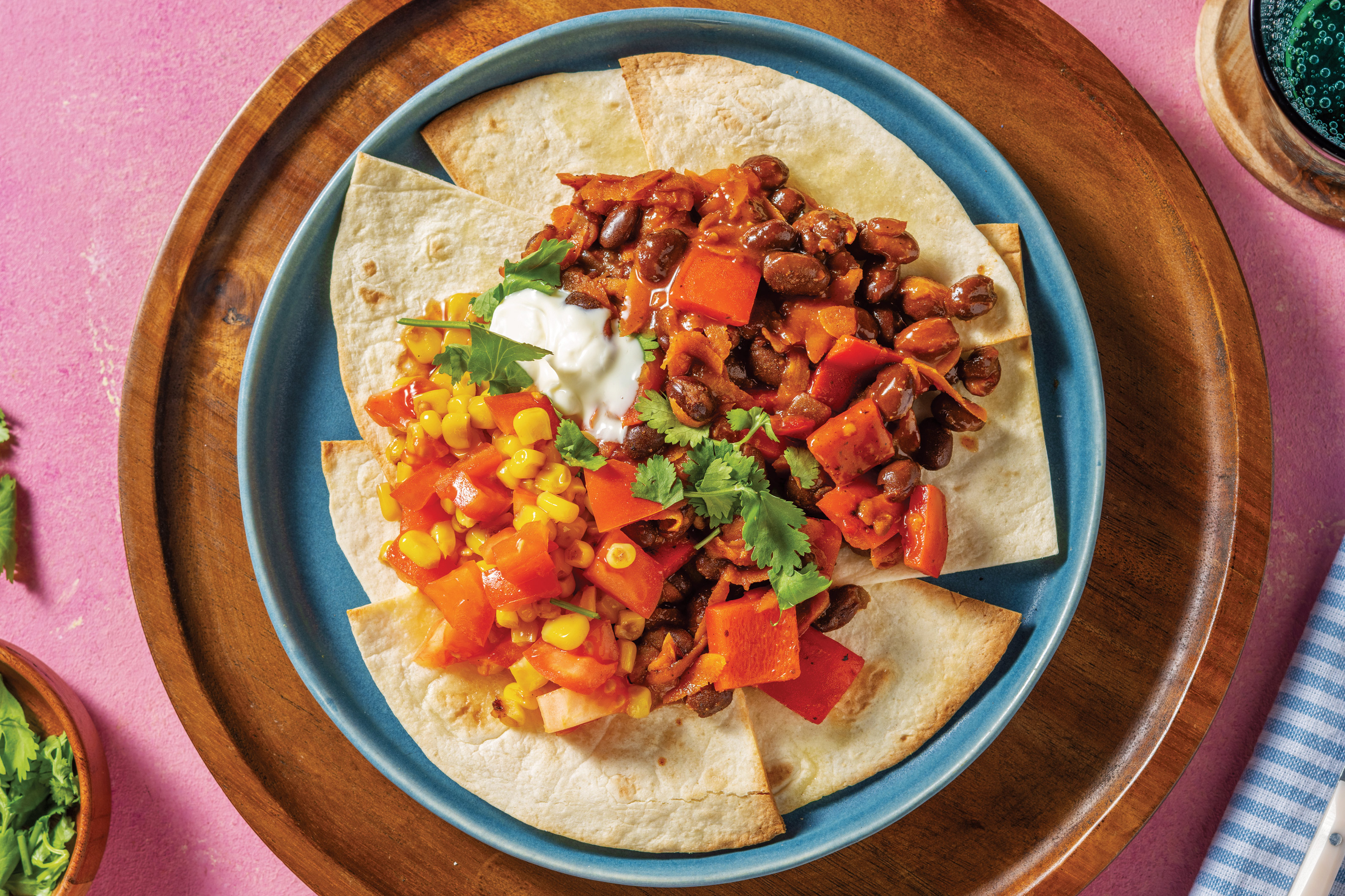 BBQ Black Bean & Veggie Nachos