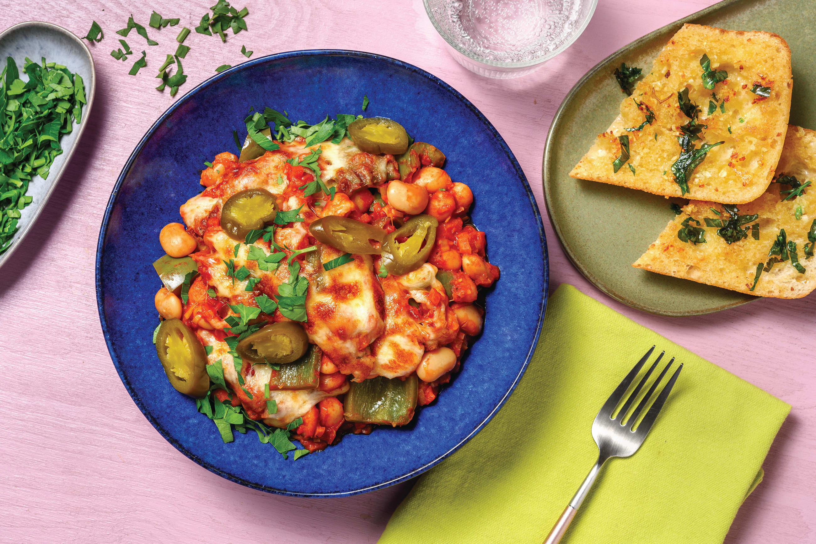 BBQ Chicken, Cannellini Bean & Capsicum Bake