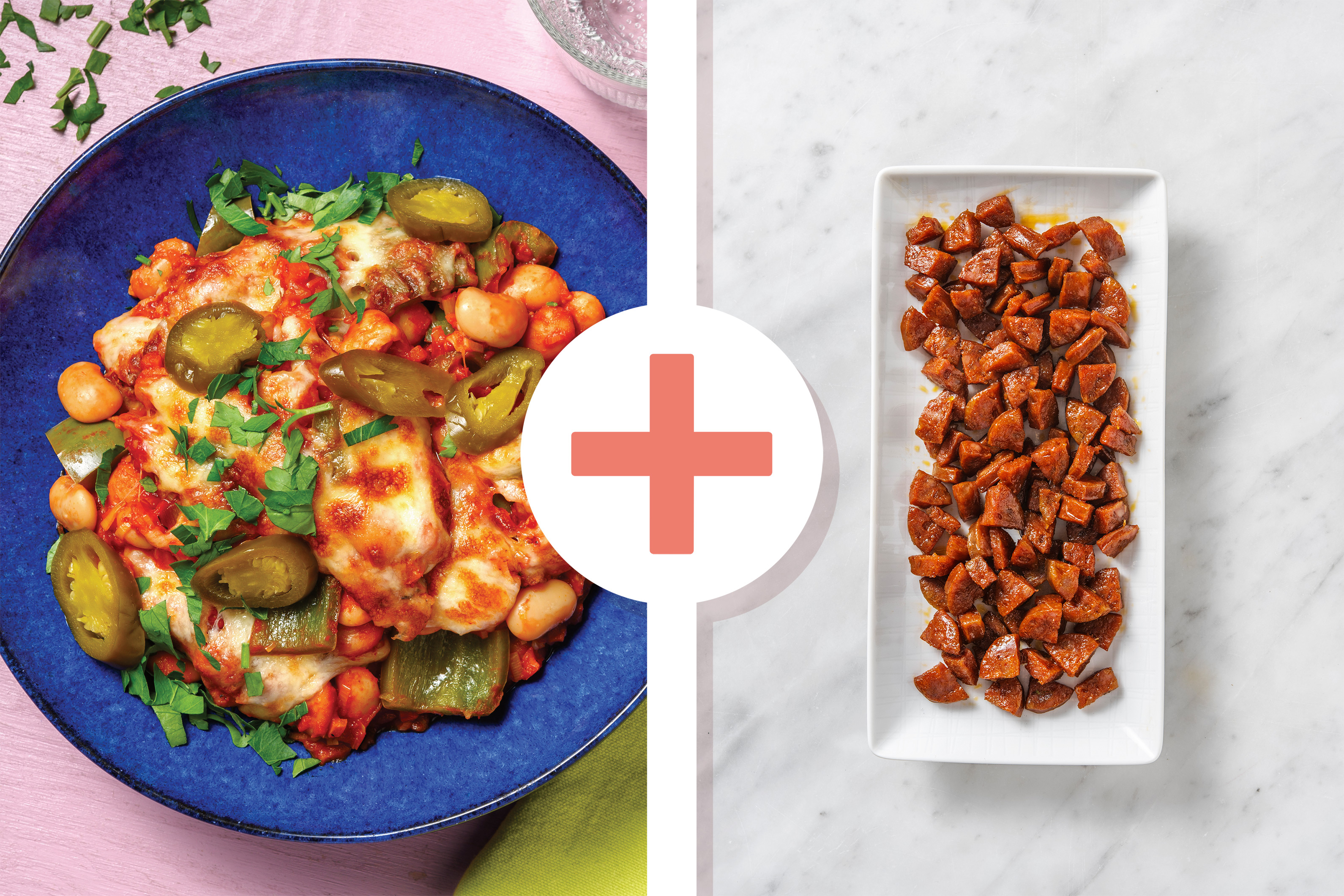 Cheesy Chorizo, Baked Beans & Capsicum