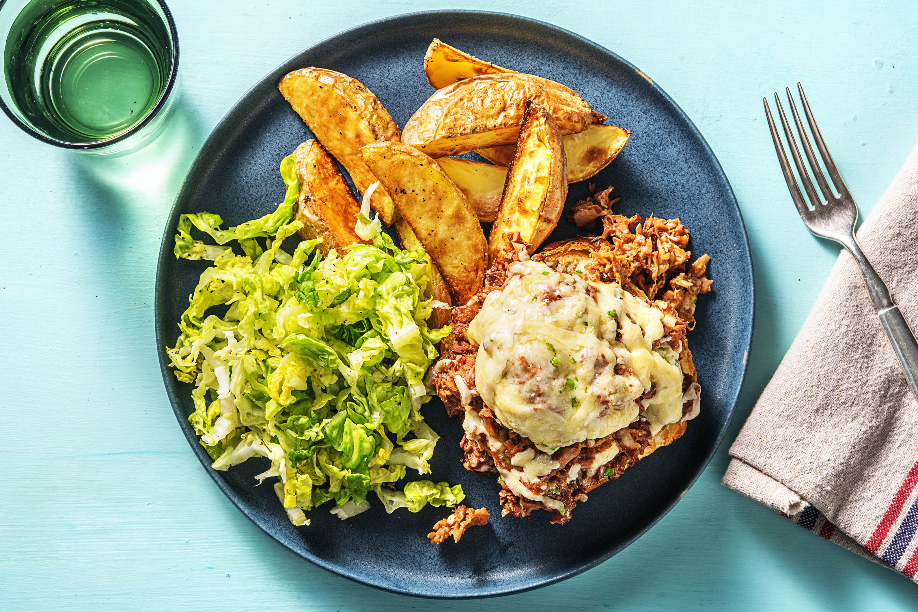 BBQ Jackfruit Open Burgers (v)