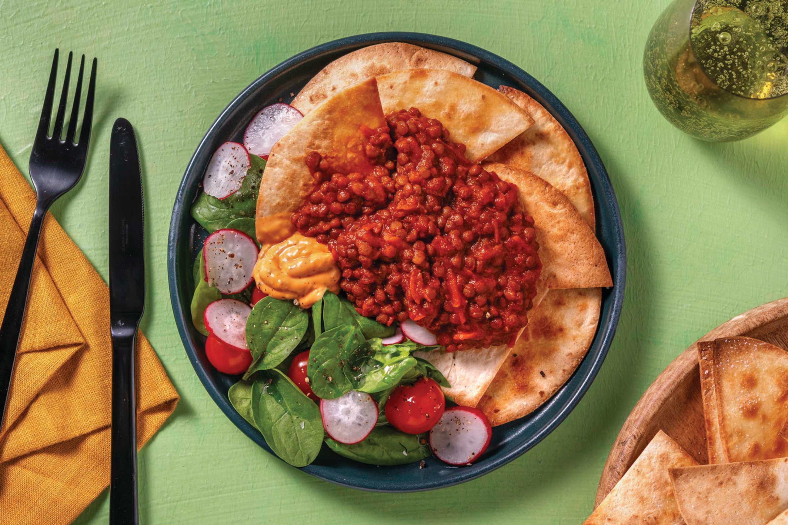 BBQ Lentil Loaded Tortilla Chips