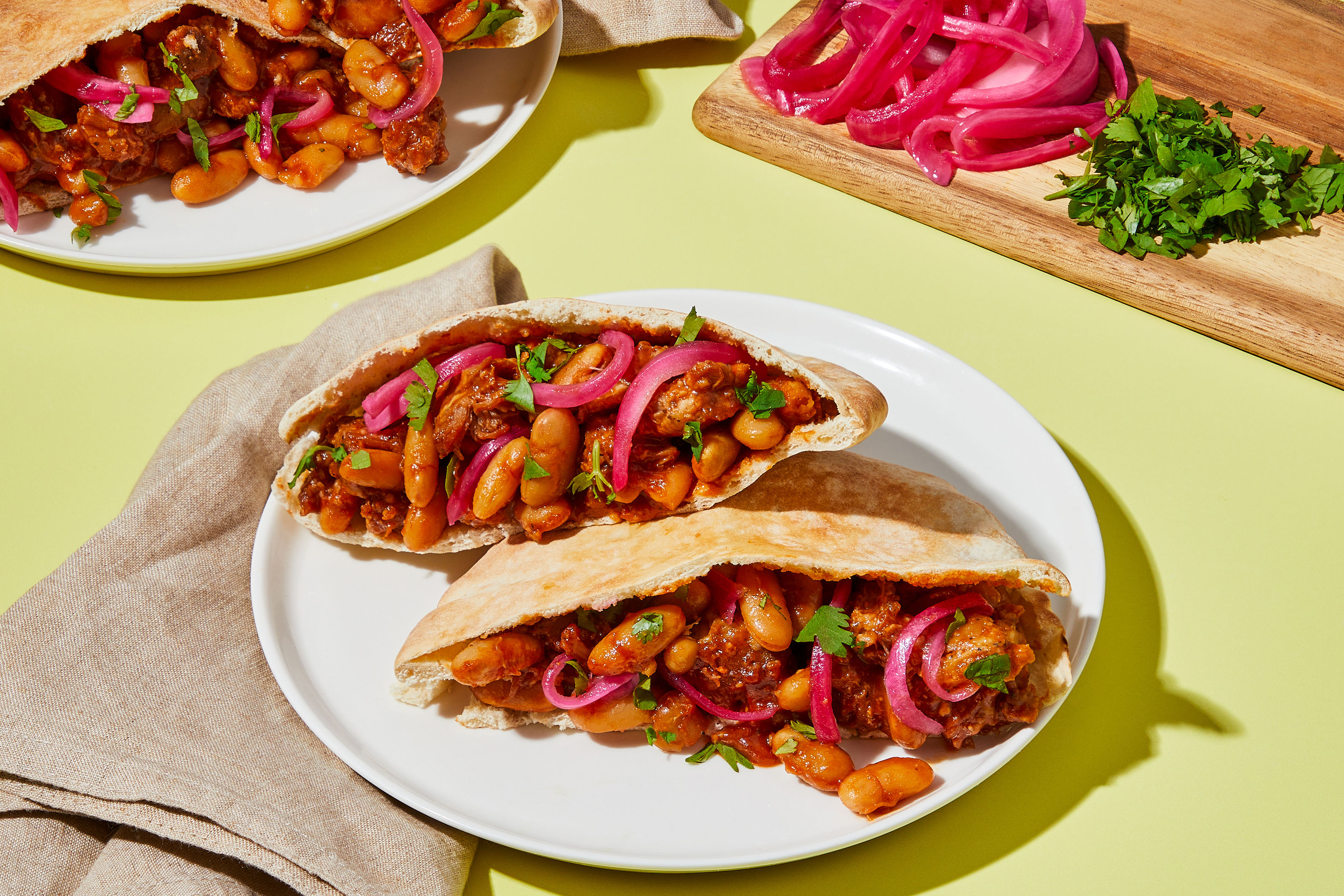 BBQ Pork & Bean Pita Pockets