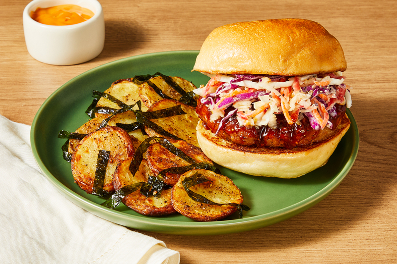 Tokyo Pork Burger with Creamy Apple-Miso Slaw