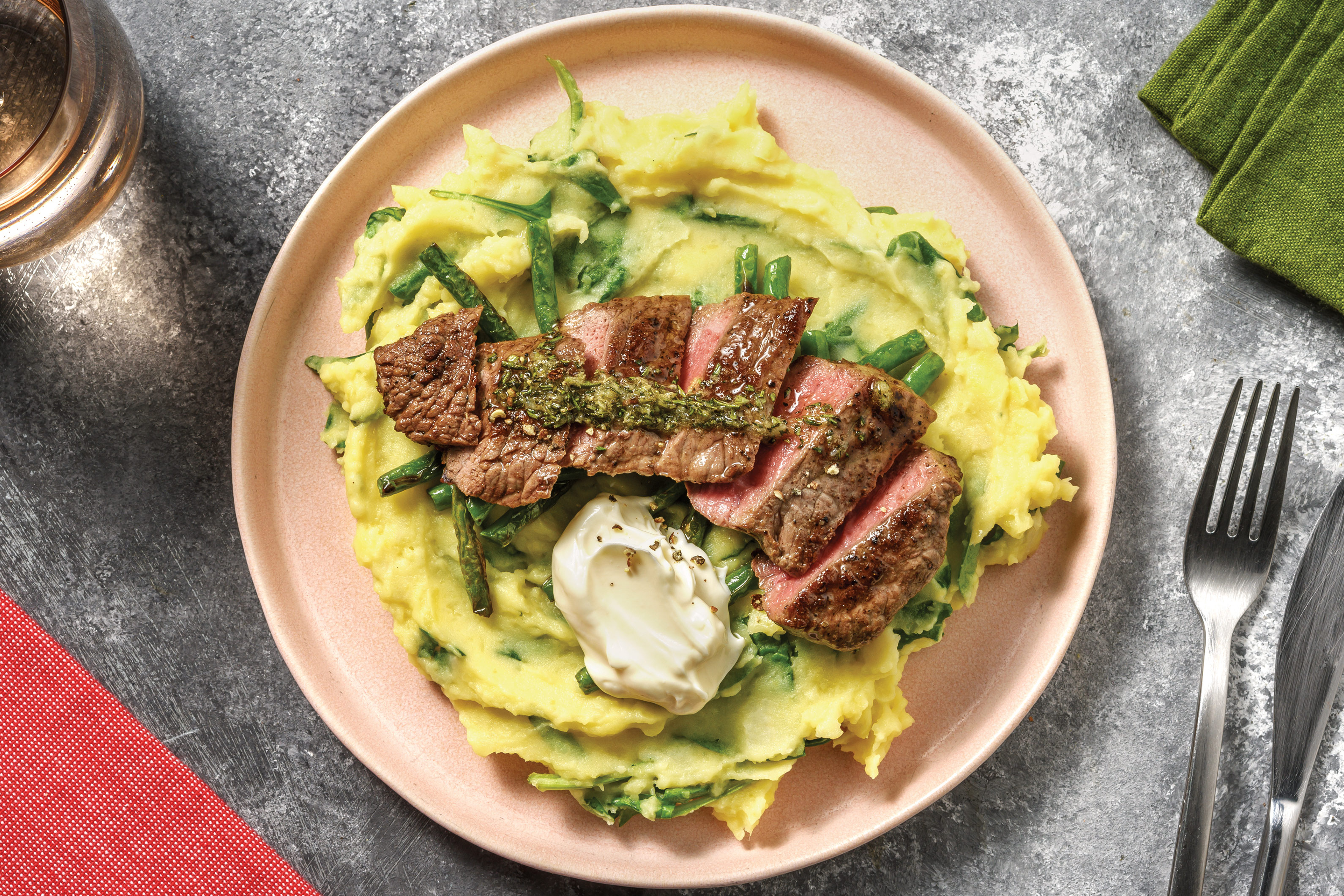 Seared Steak & Rosemary Sauce