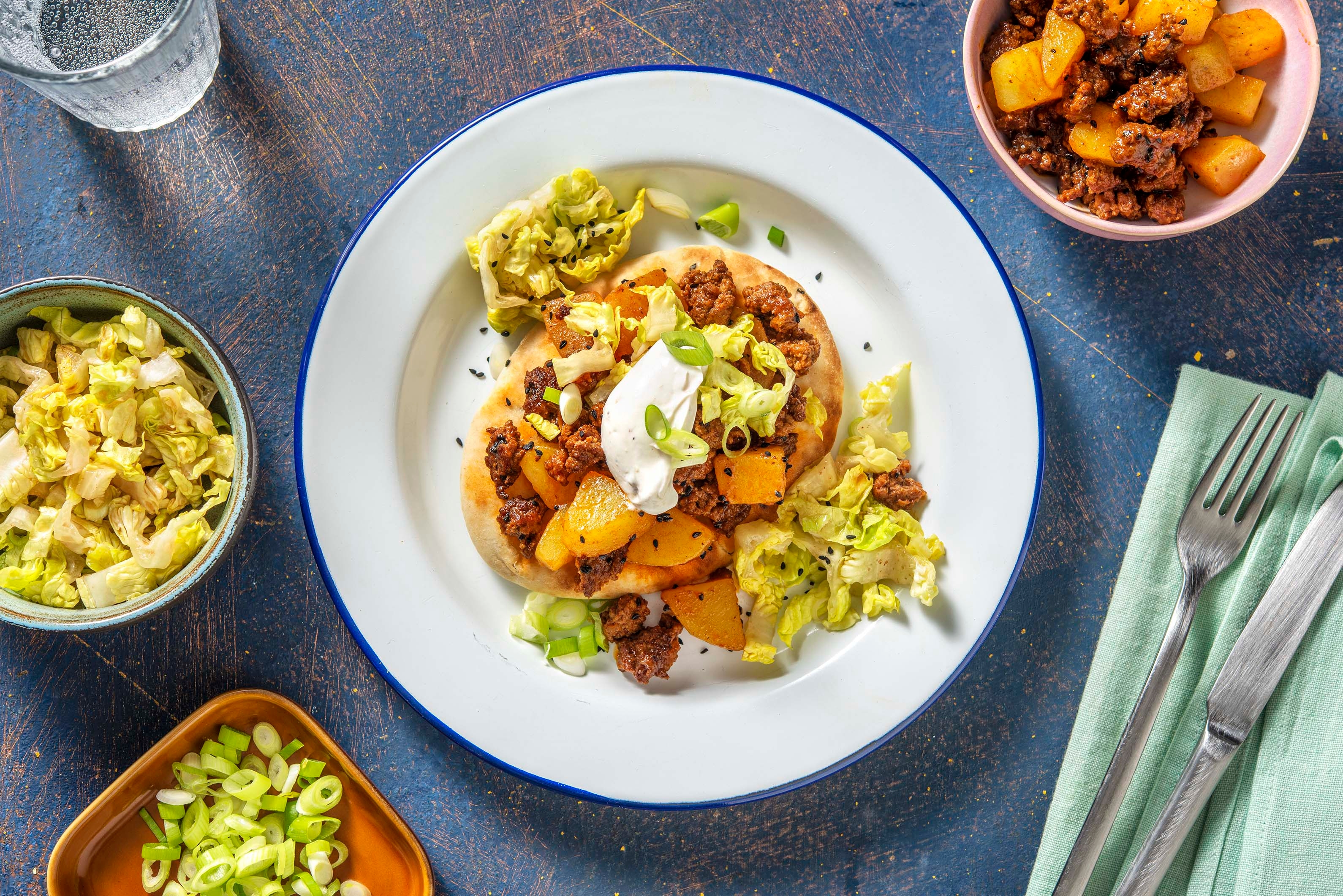 Beef and Potato Keema Naans