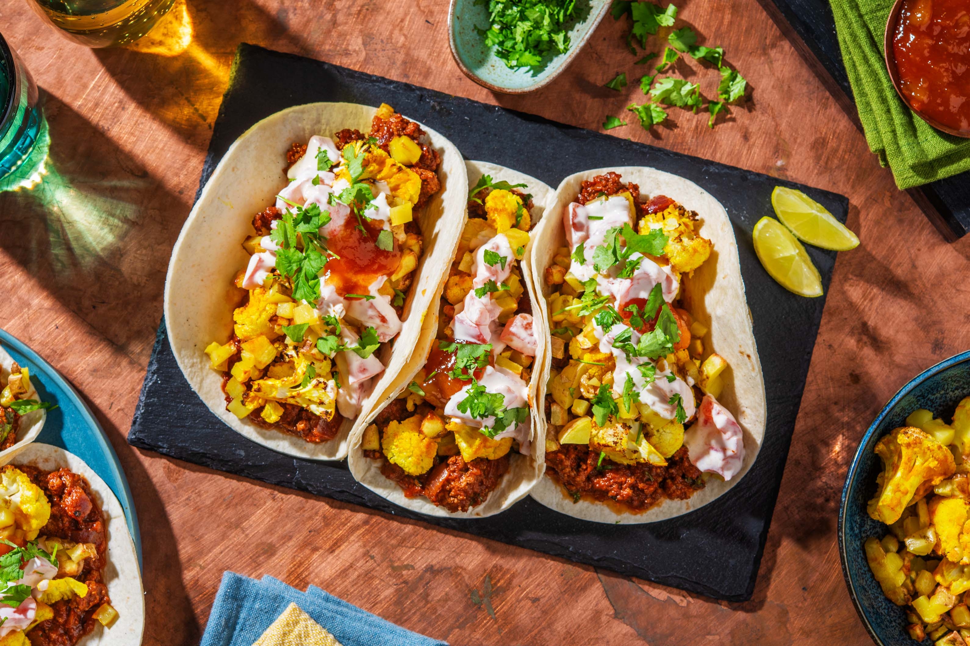 Beef and Potato Keema Tacos