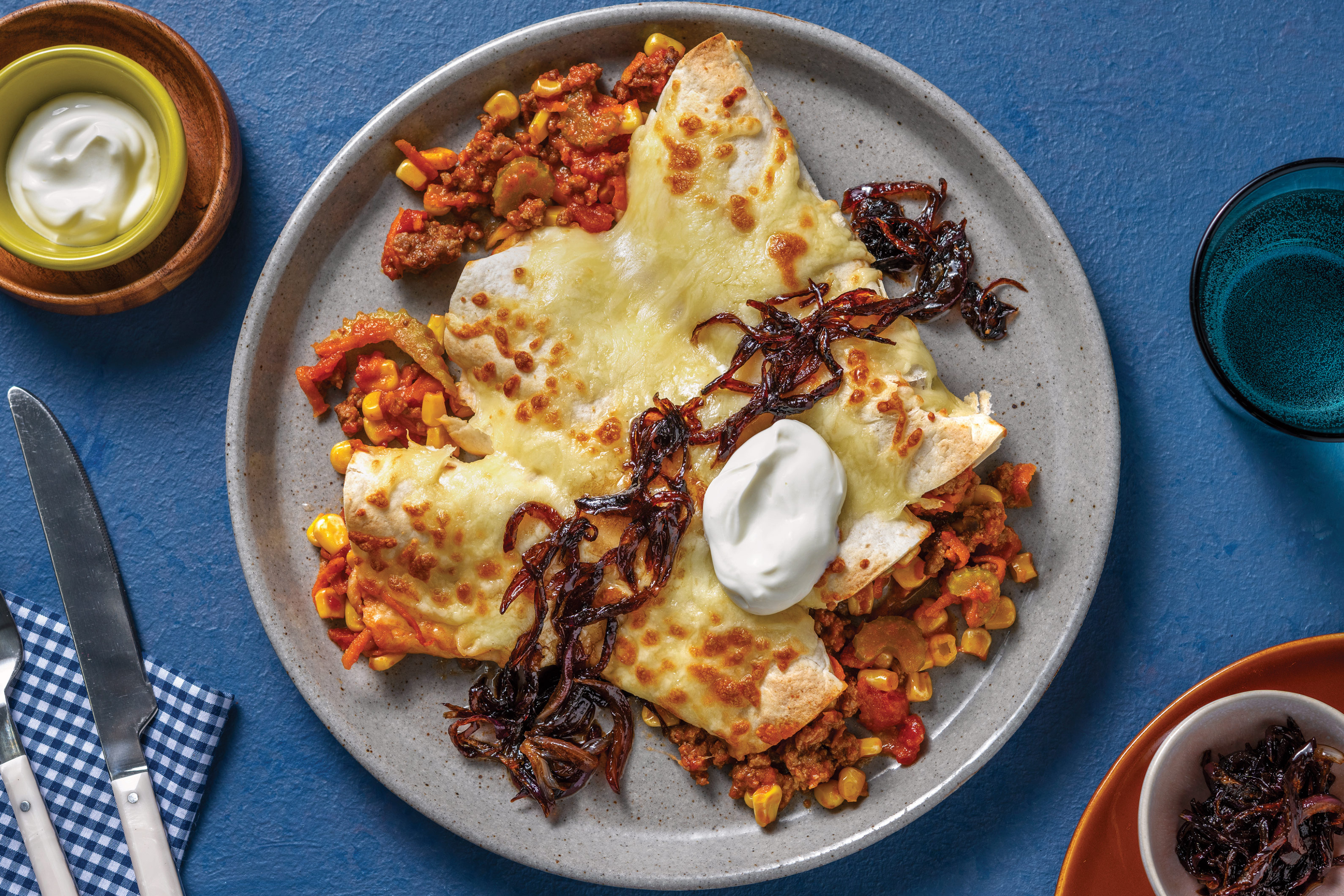 Beef Cheeseburger Enchiladas