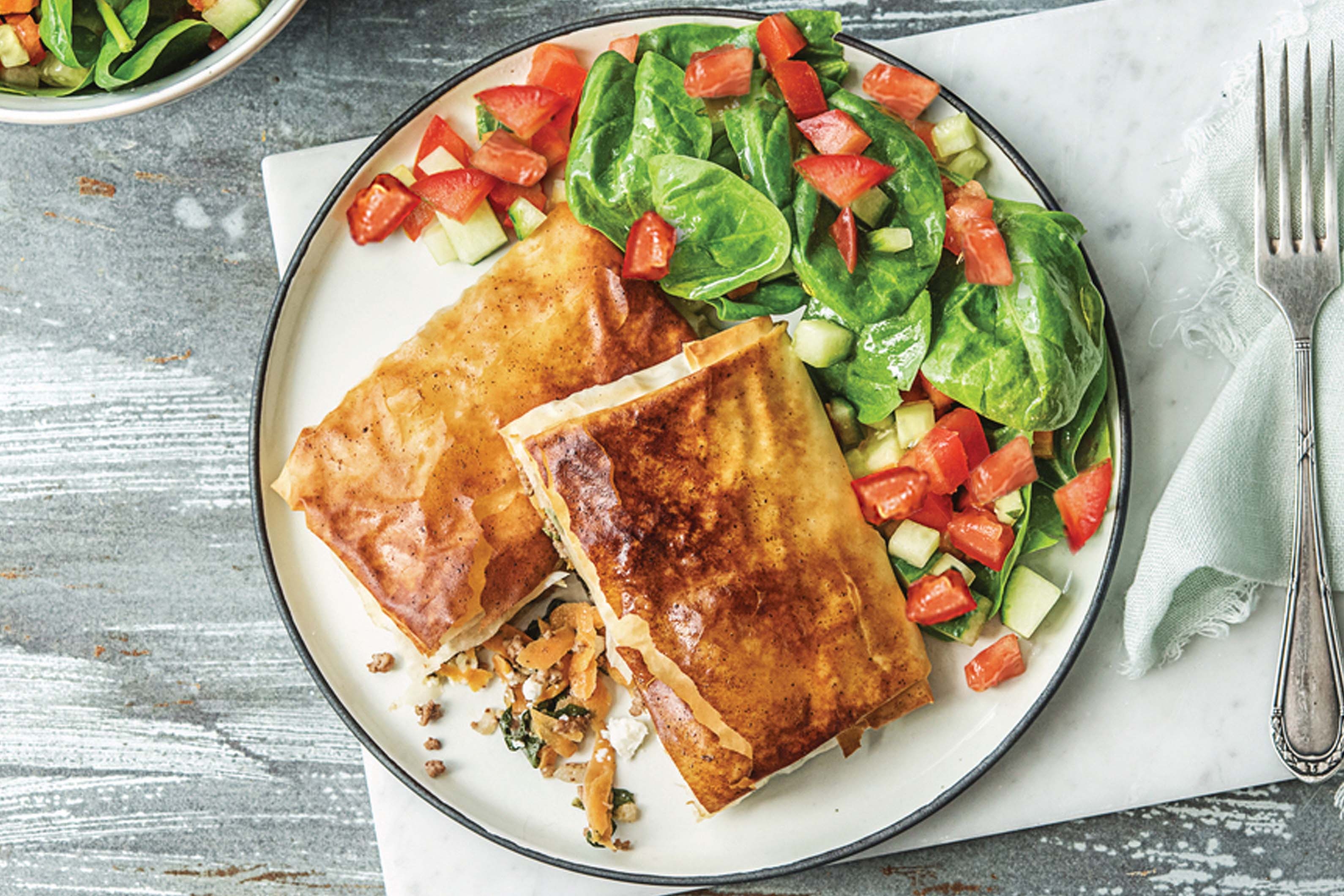 Beef & Fetta Filo Parcels