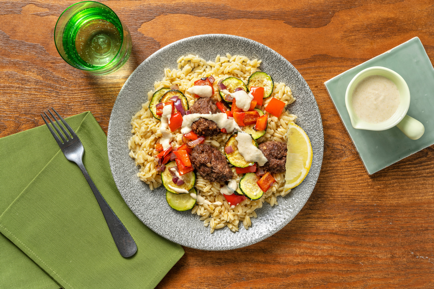 Roasted Turkey Kofta and Orzo