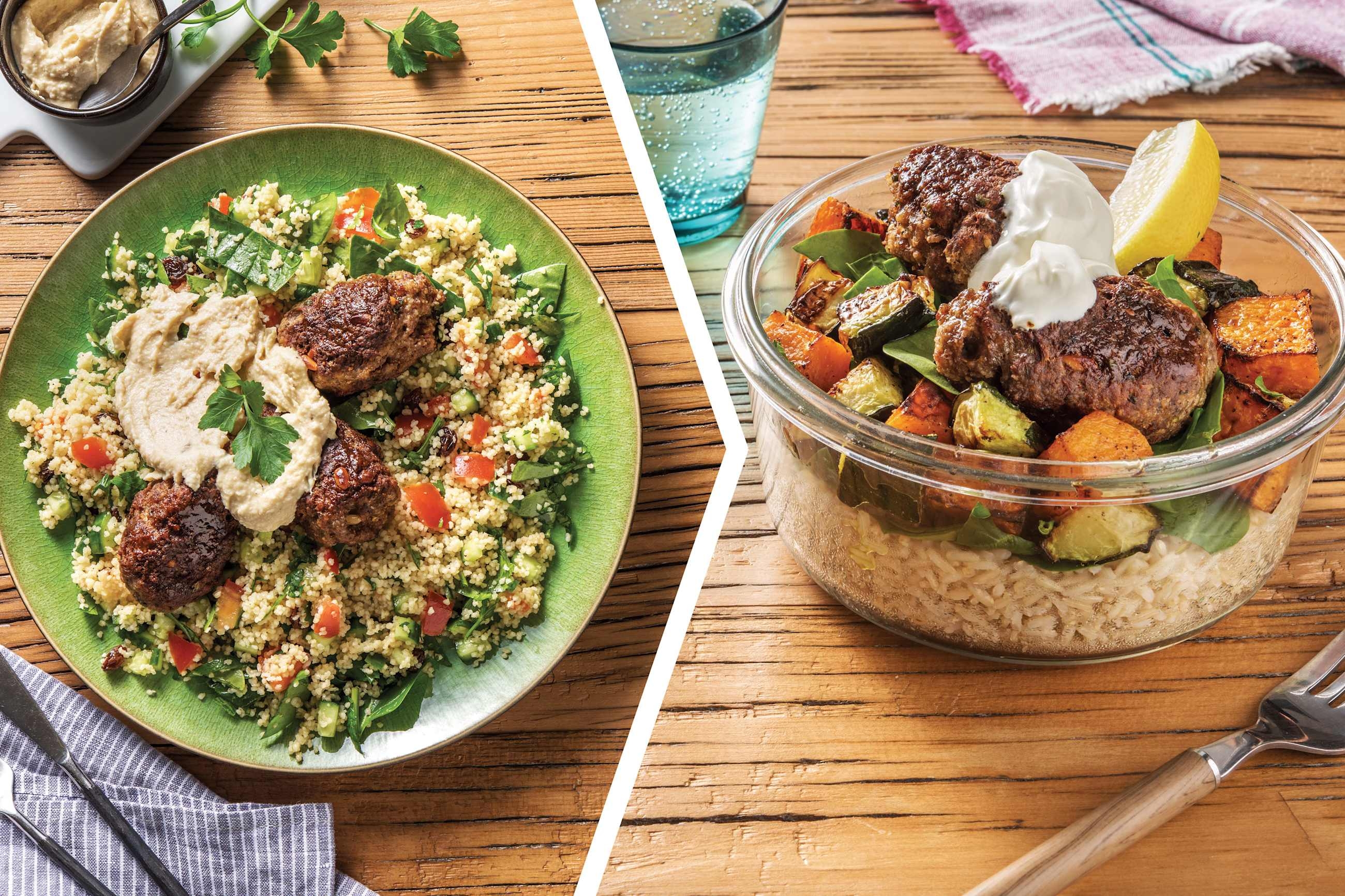 Dinner: Beef Koftas & Tabbouleh Couscous