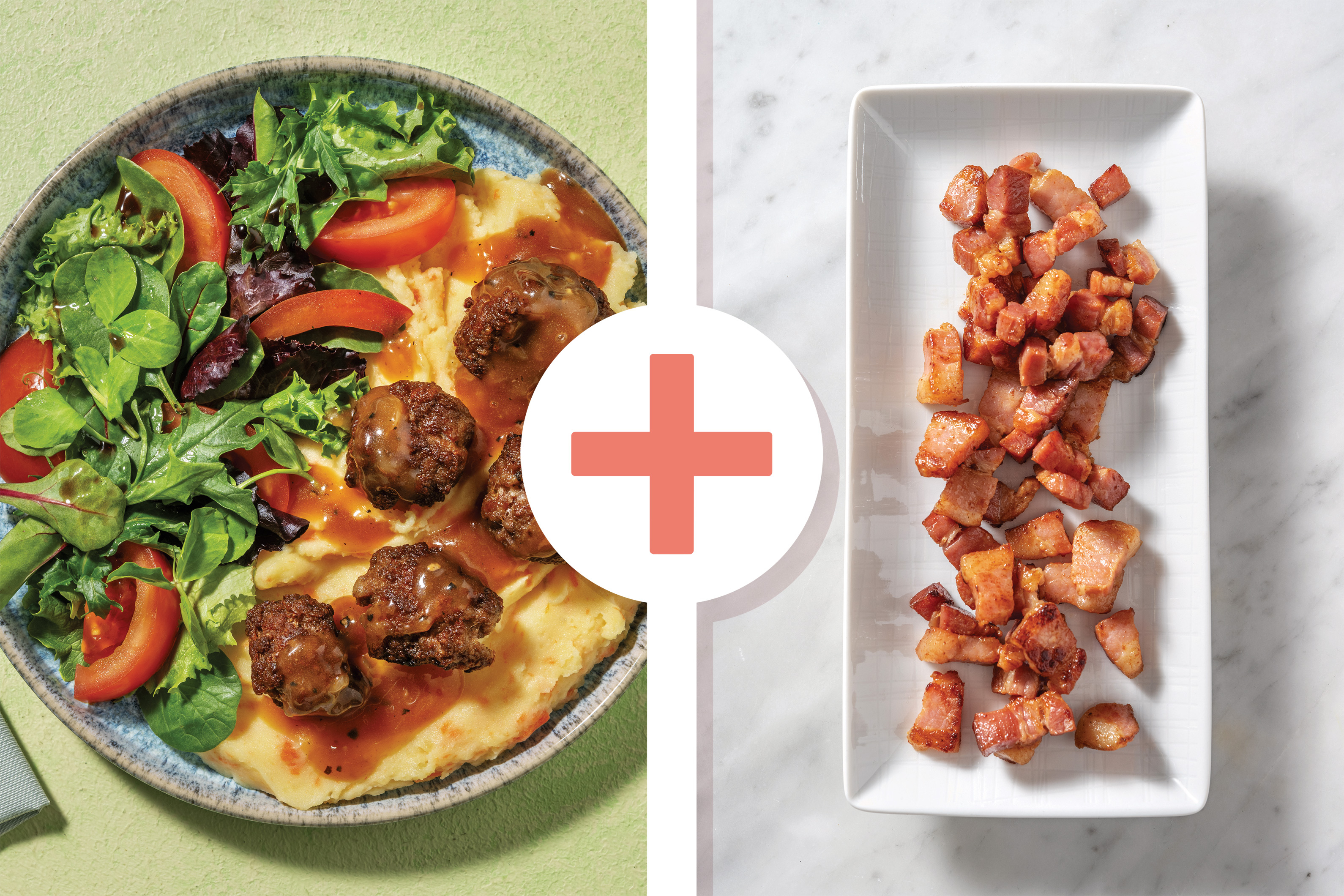 Beef Meatballs & Bacon Peppercorn Gravy