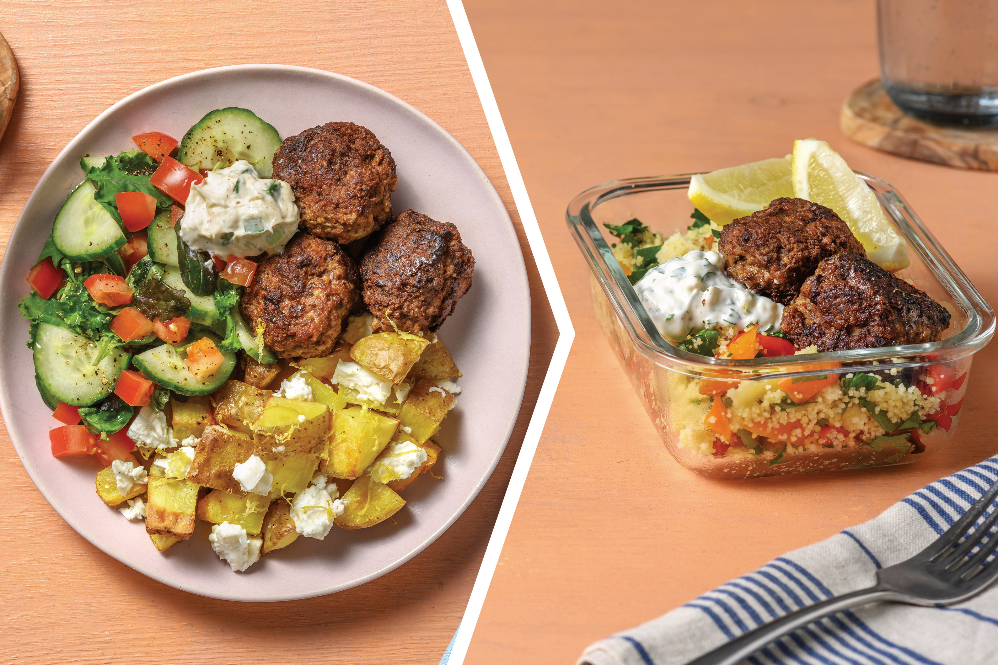 Beef & Rosemary Rissoles with Potato Chunks for Dinner